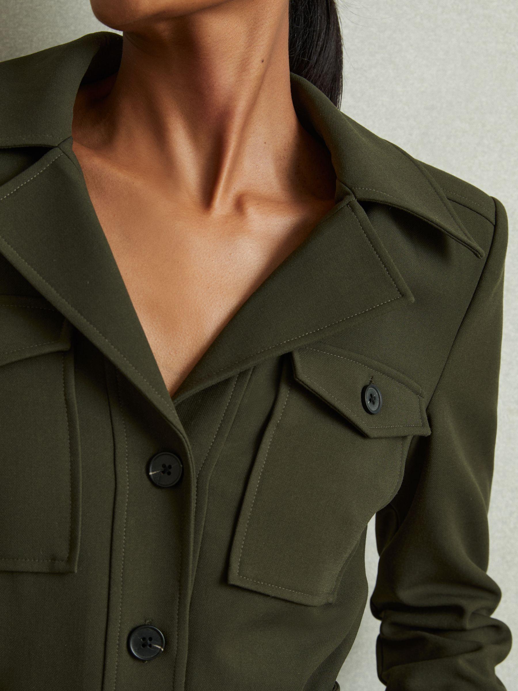 Belted Utility Jumpsuit in Dark Green Product Image