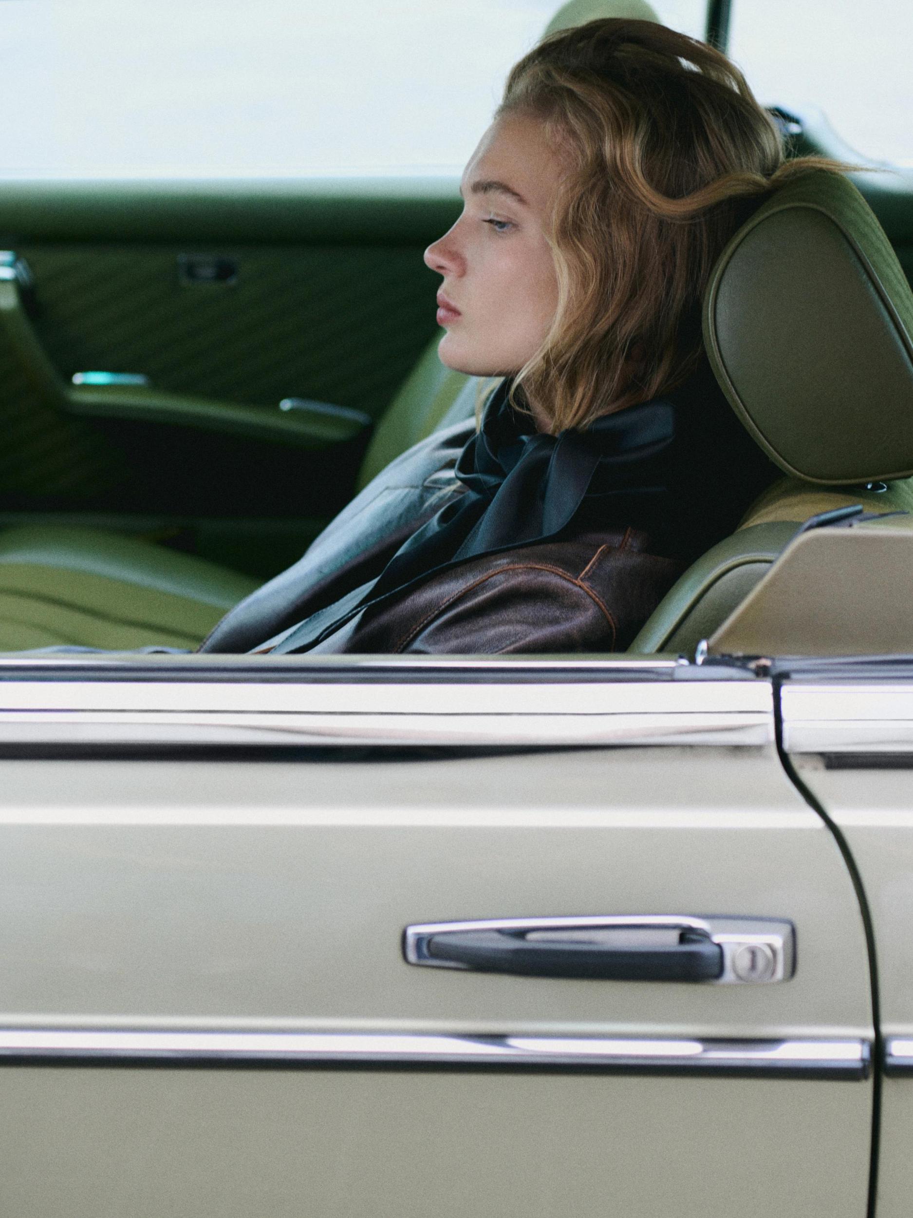 Distressed nappa leather coat Product Image