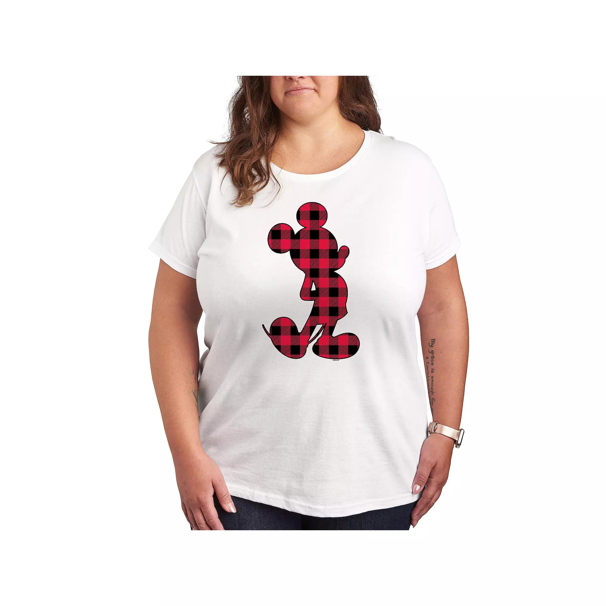 Disney's Mickey Mouse Plus Plaid Graphic Tee, Women's,  Product Image
