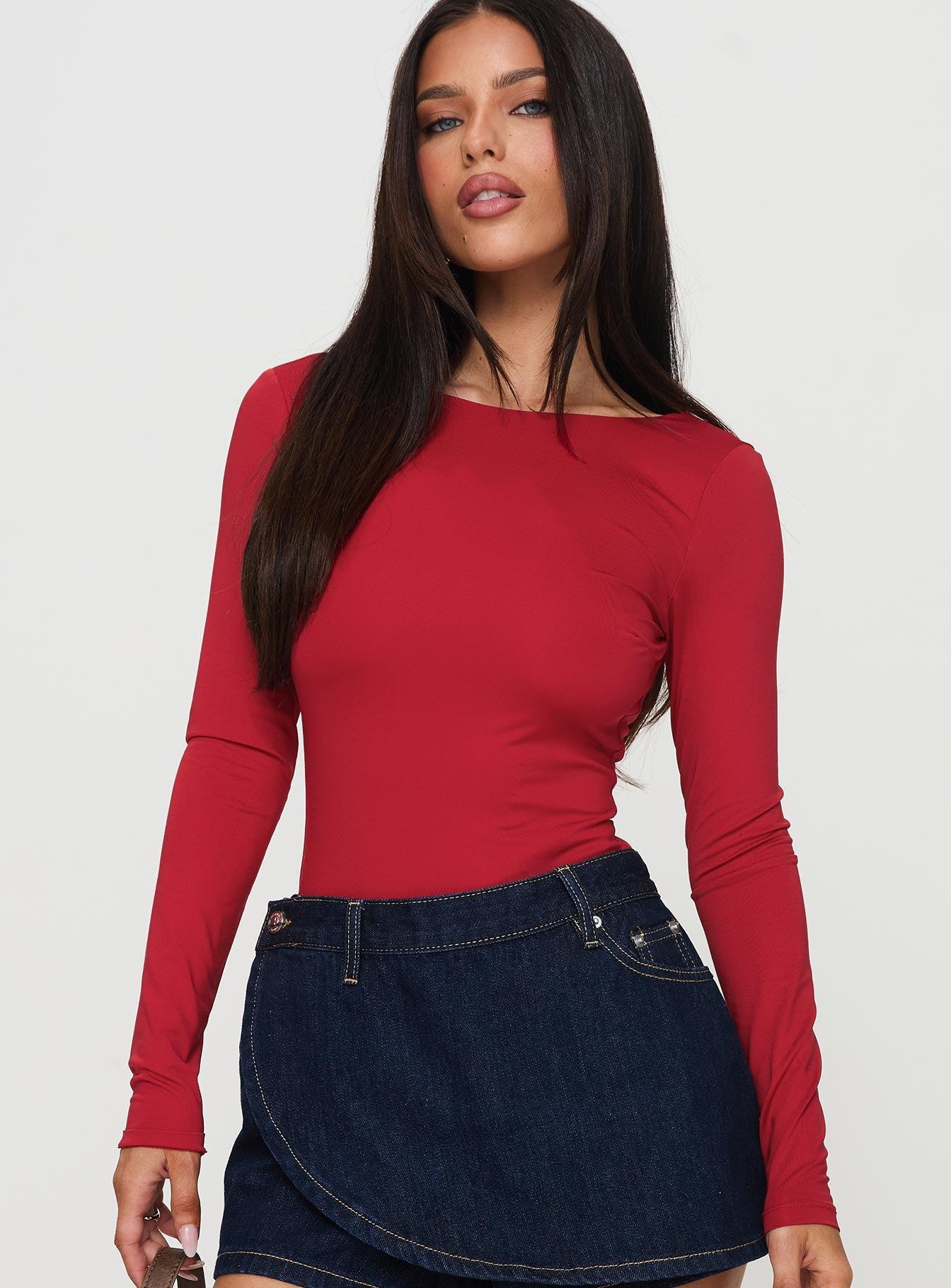 Beresford Long Sleeve Bodysuit Wine Product Image