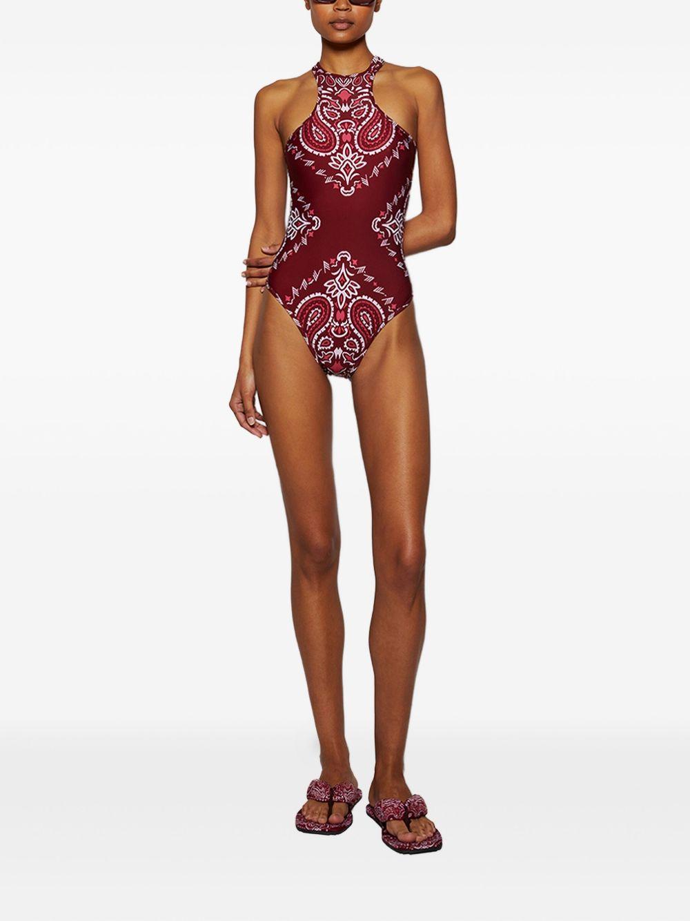 bandana-print halterneck swimsuit Product Image