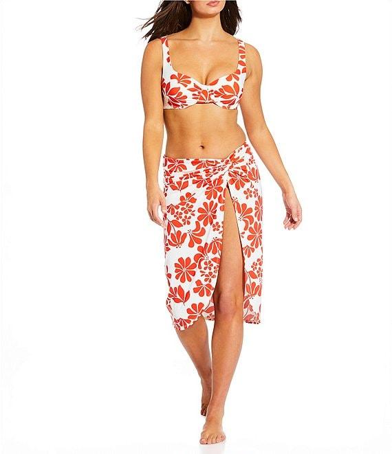 Alex Marie Groovy Tropics Faux Wrap Sarong Cover Up Product Image