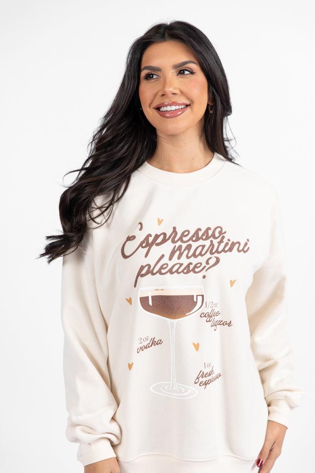 Espresso Martini Please Cream Graphic Sweatshirt Product Image