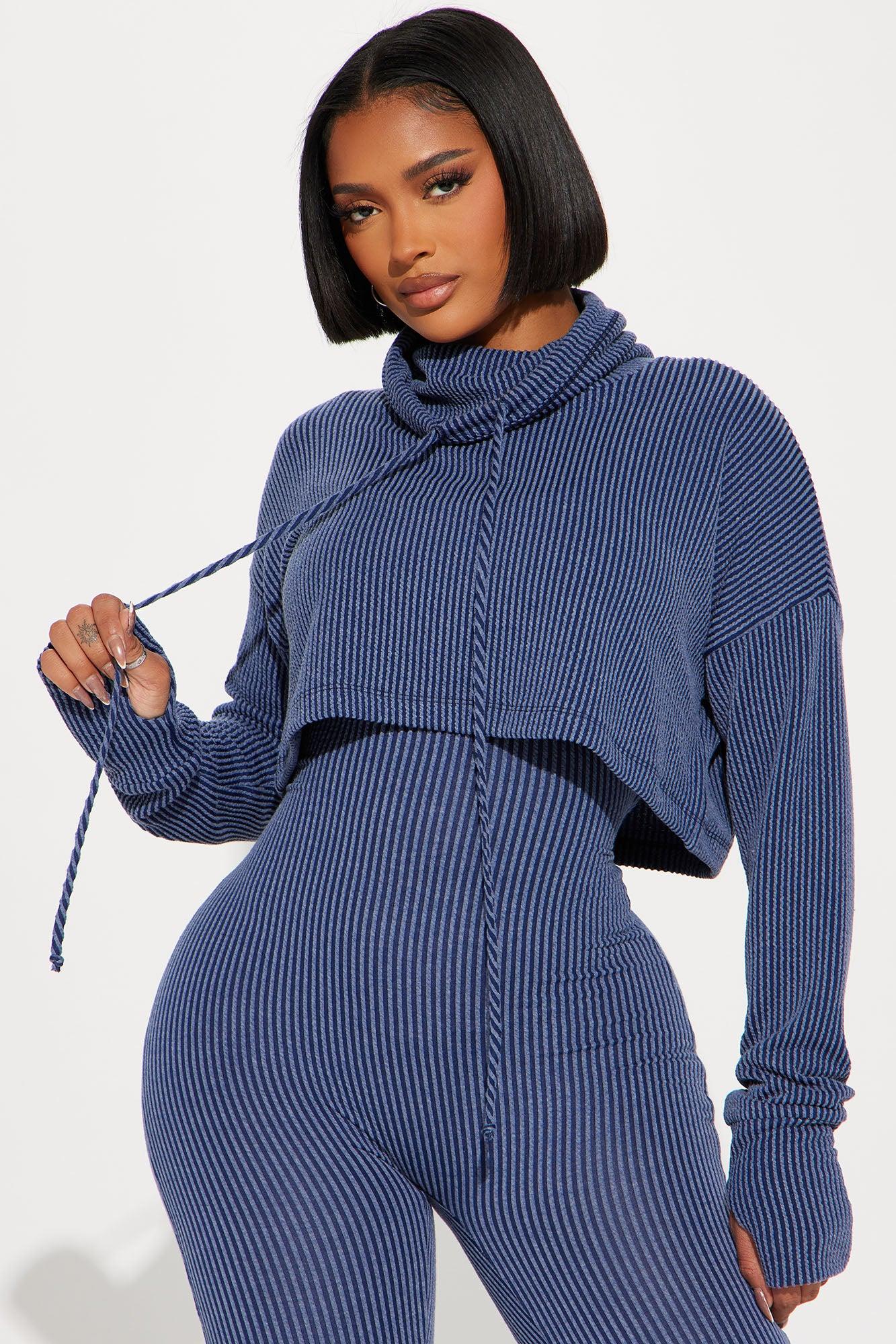 Thinking It Over 2 Piece Jumpsuit Set - Navy Product Image