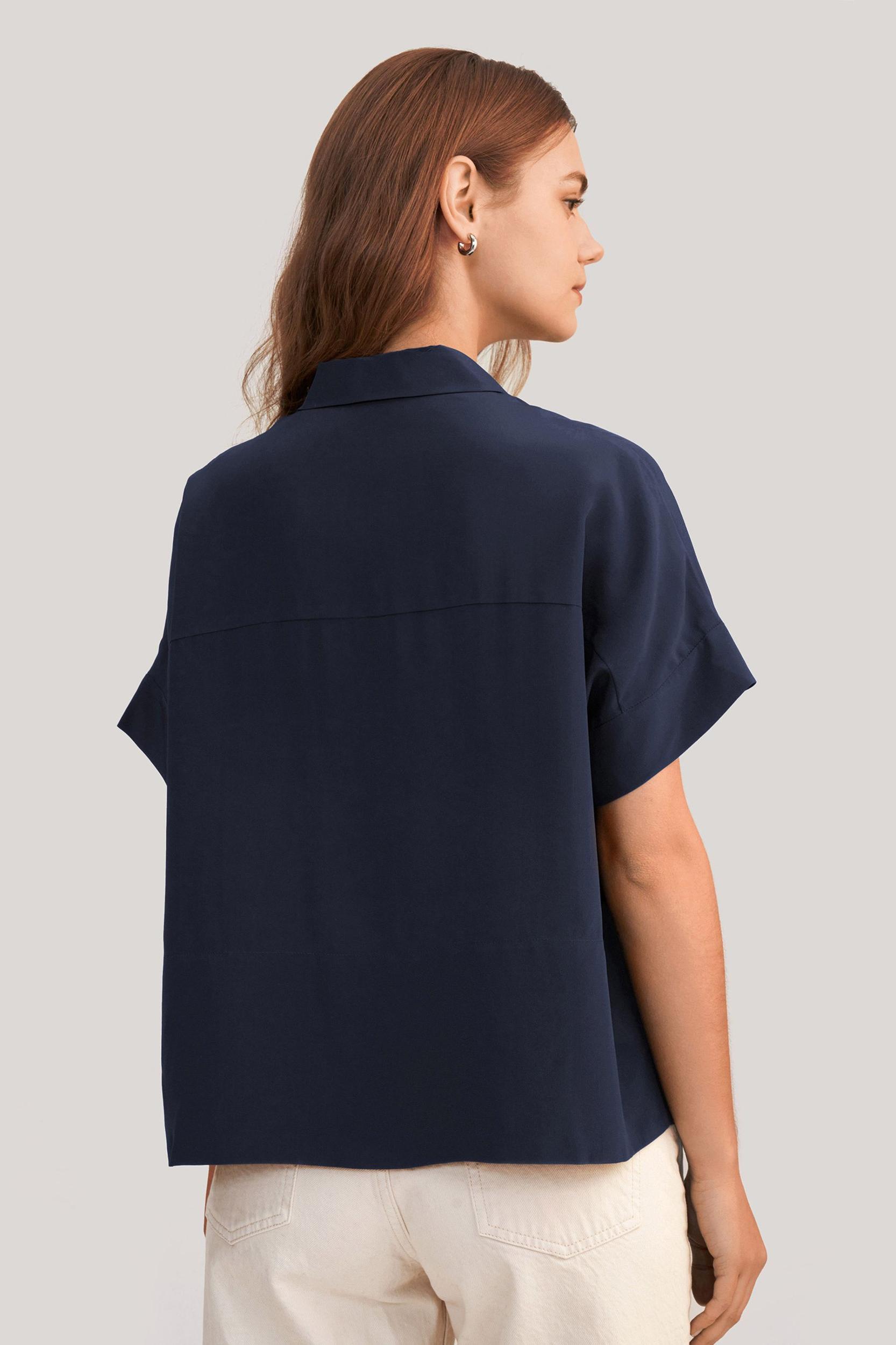 Casual Short Sleeves Loose Silk T-Shirt Product Image