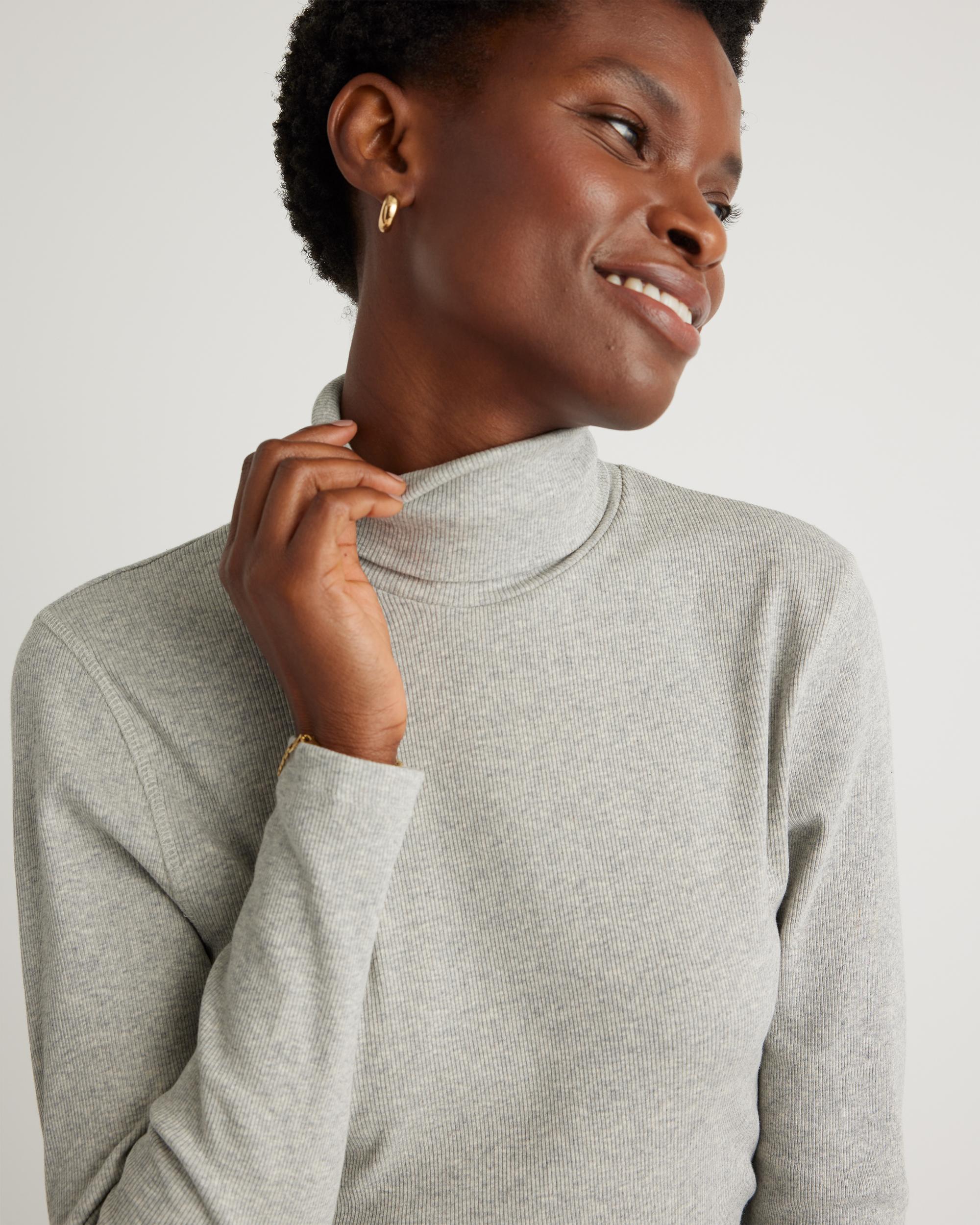 Quince | Women's Micro-Rib Turtleneck Sweater Organic Cotton Product Image