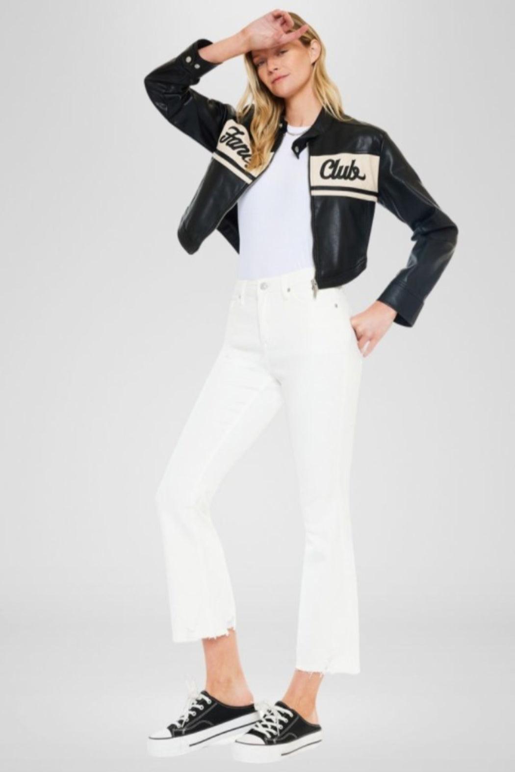 Hiigh Rise Crop Bootcut Jeans Product Image
