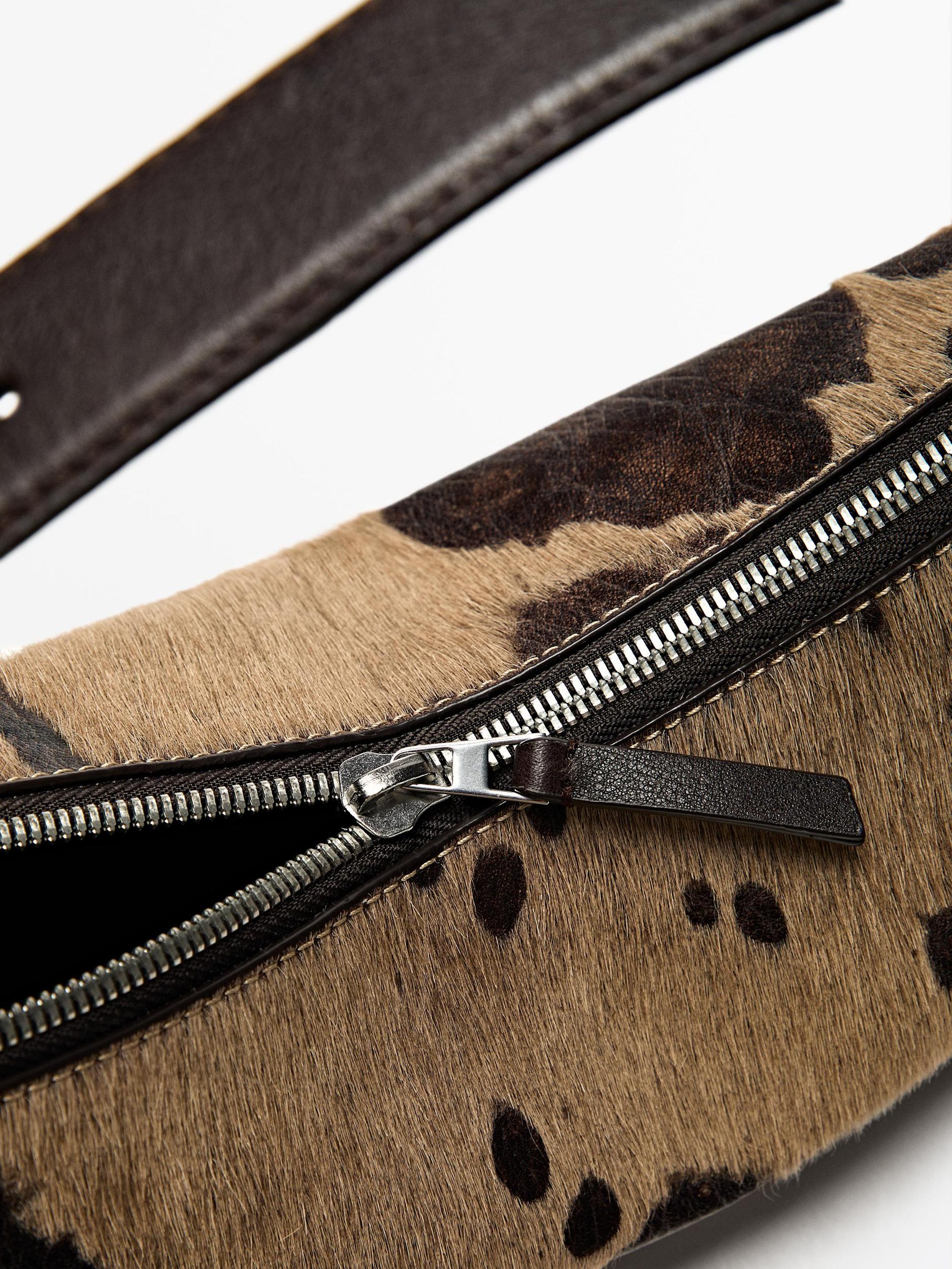 Animal print hair-on leather bag Product Image