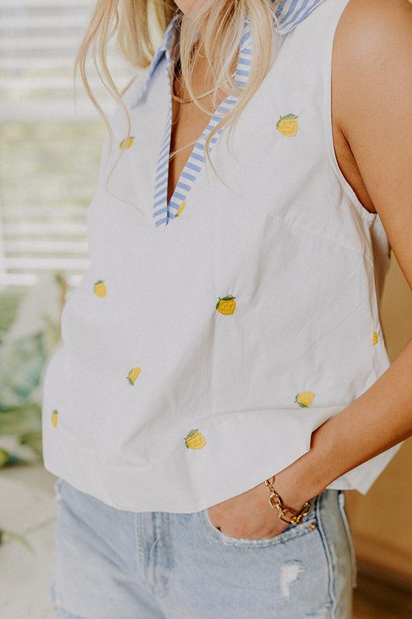 Lemon Drop Embroidered Top Product Image
