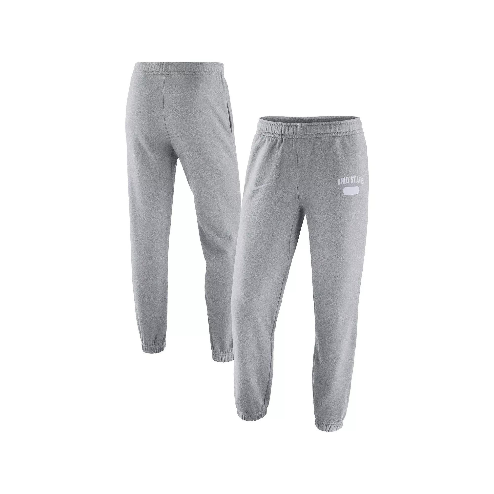 Men's Nike Heathered Gray Ohio State Buckeyes Saturday Fleece Pants, Size: 2XL, Grey Product Image