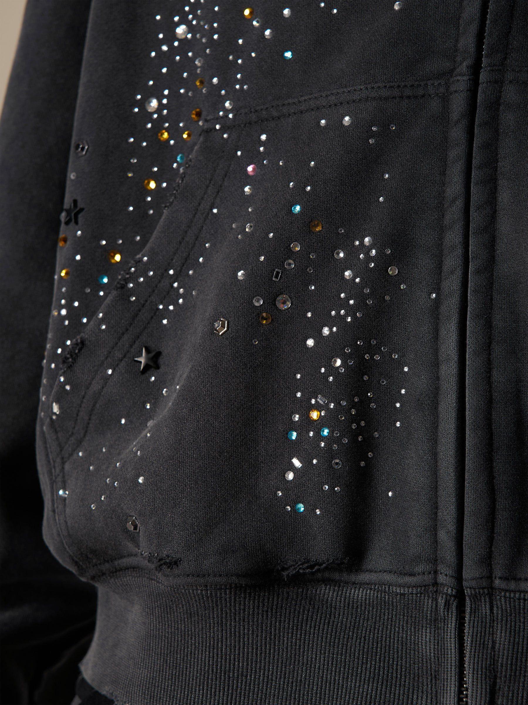 Aelfric Eden Rhinestone Boxy Zip Up V302 Hoodie Product Image