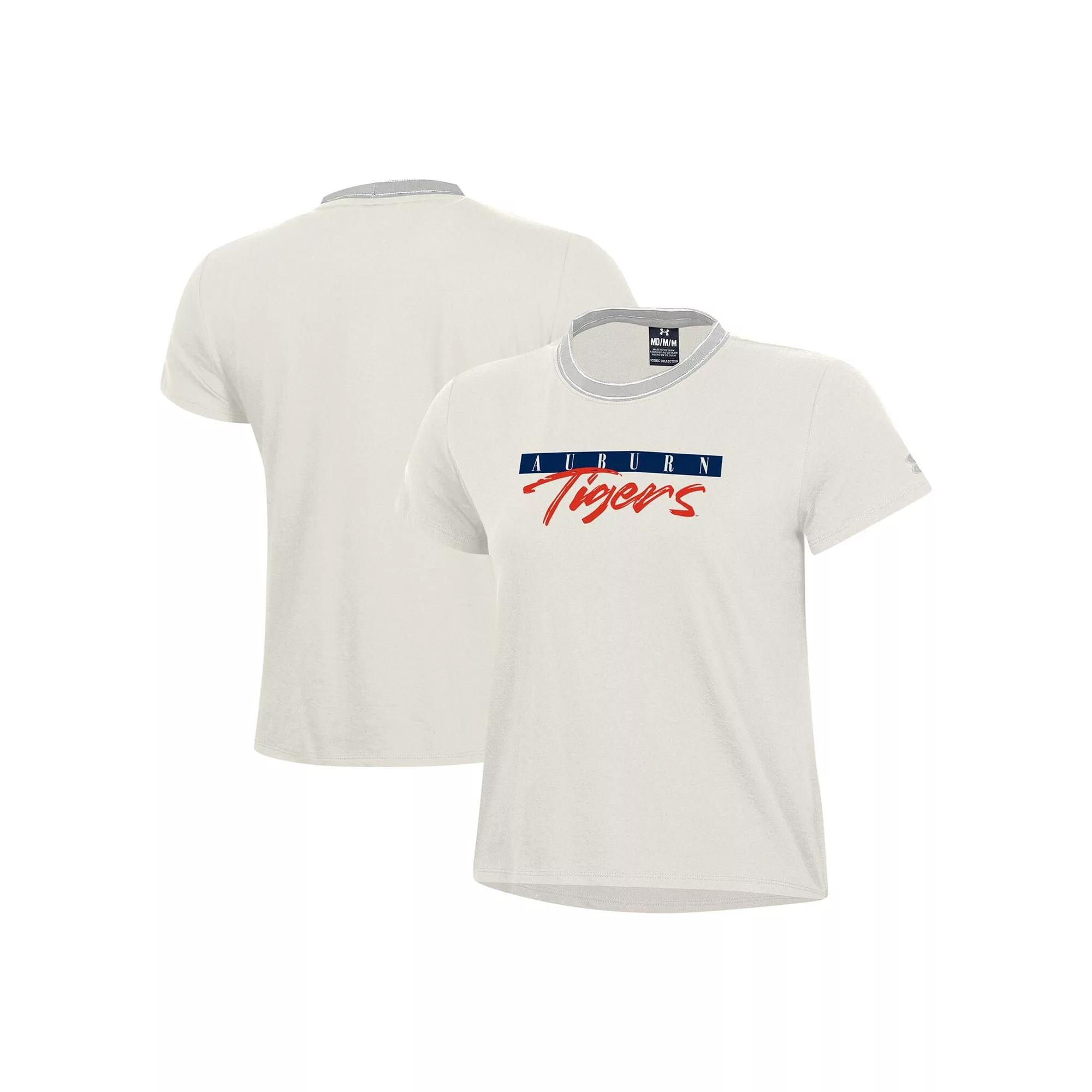 Women's Under Armour White Auburn Tigers Iconic T-Shirt,  Product Image