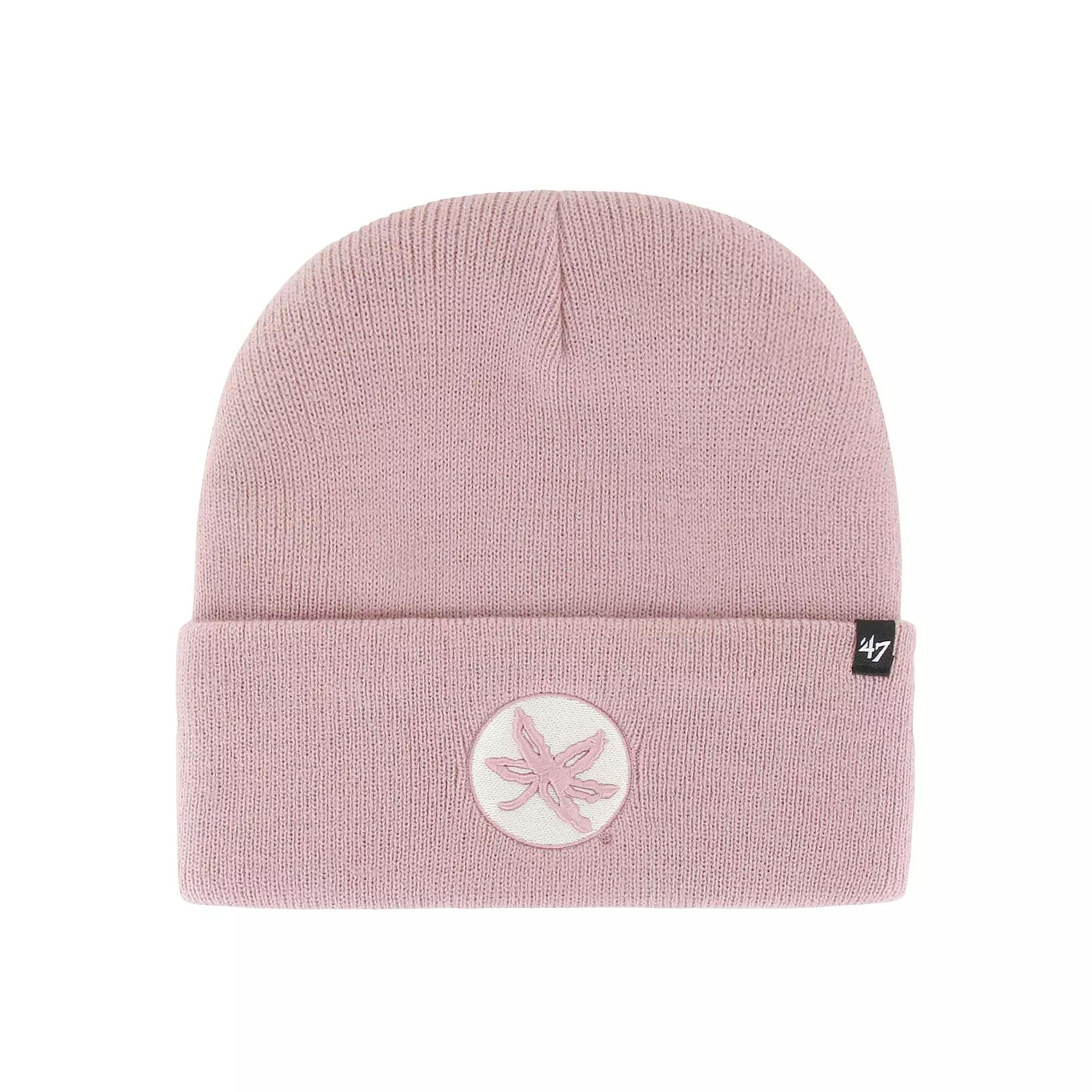 Women's '47 Pink Ohio State Buckeyes Haymaker Cuffed Knit Hat Product Image