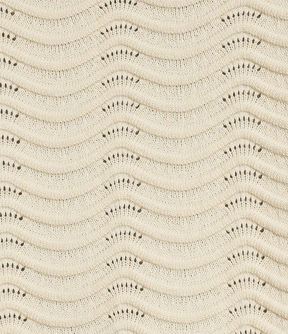 CeCe Knit Collared Short Sleeve Sweater Product Image