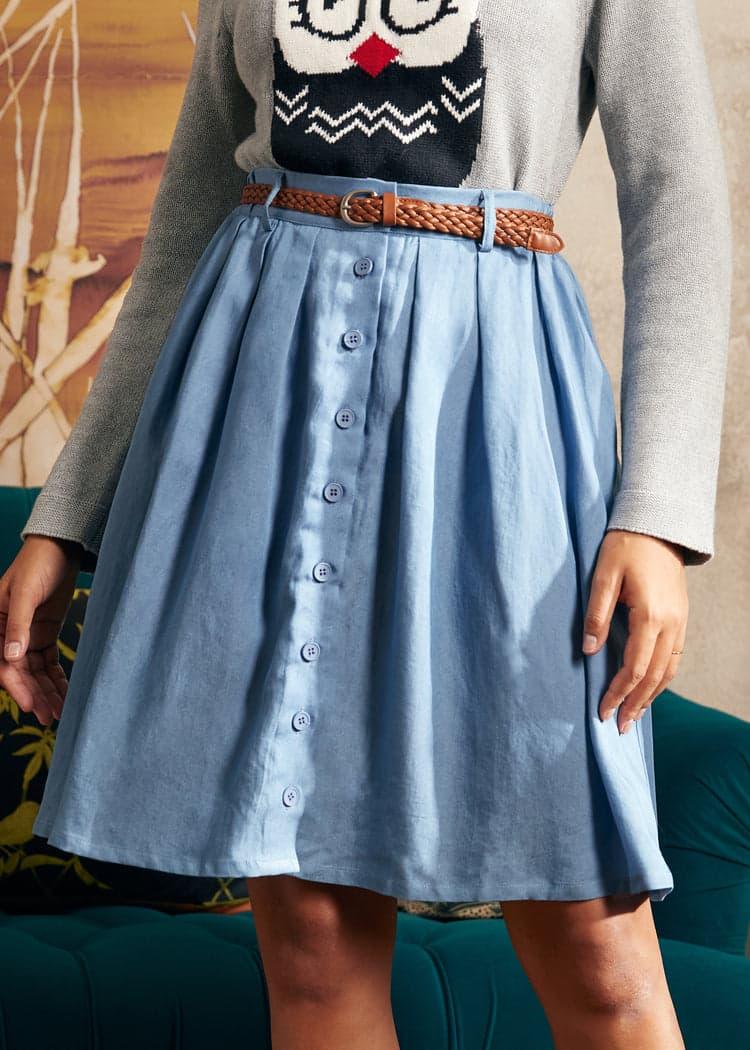 Bookstore's Best Chambray A-Line Skirt Product Image