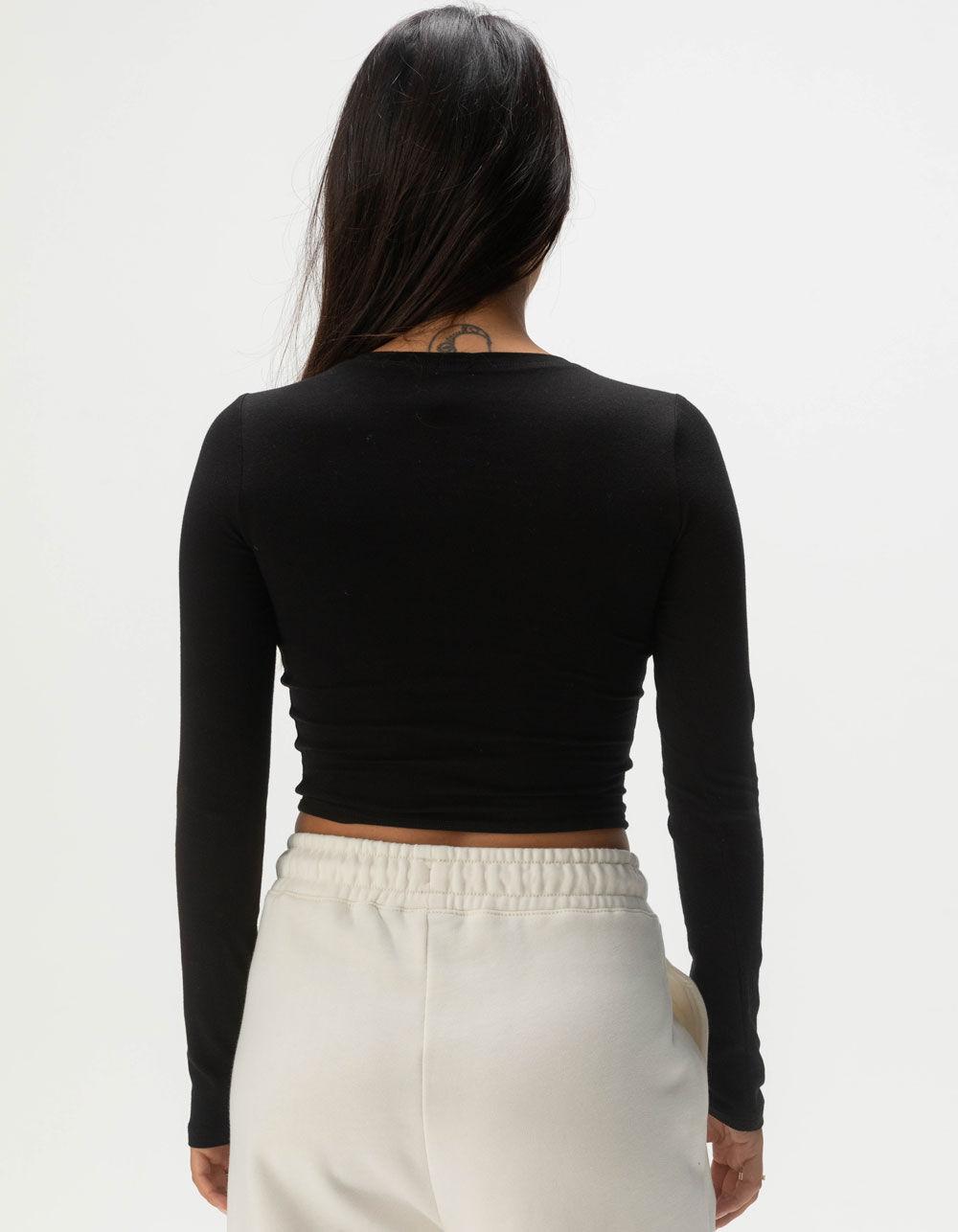 TILLYS Long Sleeve Womens Baby Tee - HEATHER GRAY Product Image