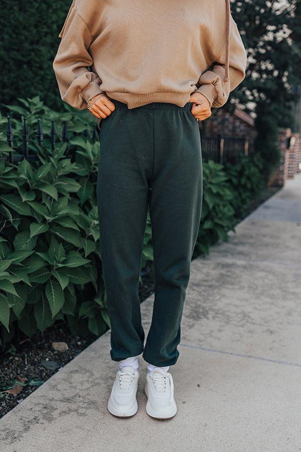 Gym Goals Luxe High Waist Oversized Joggers In Hunter Green Product Image