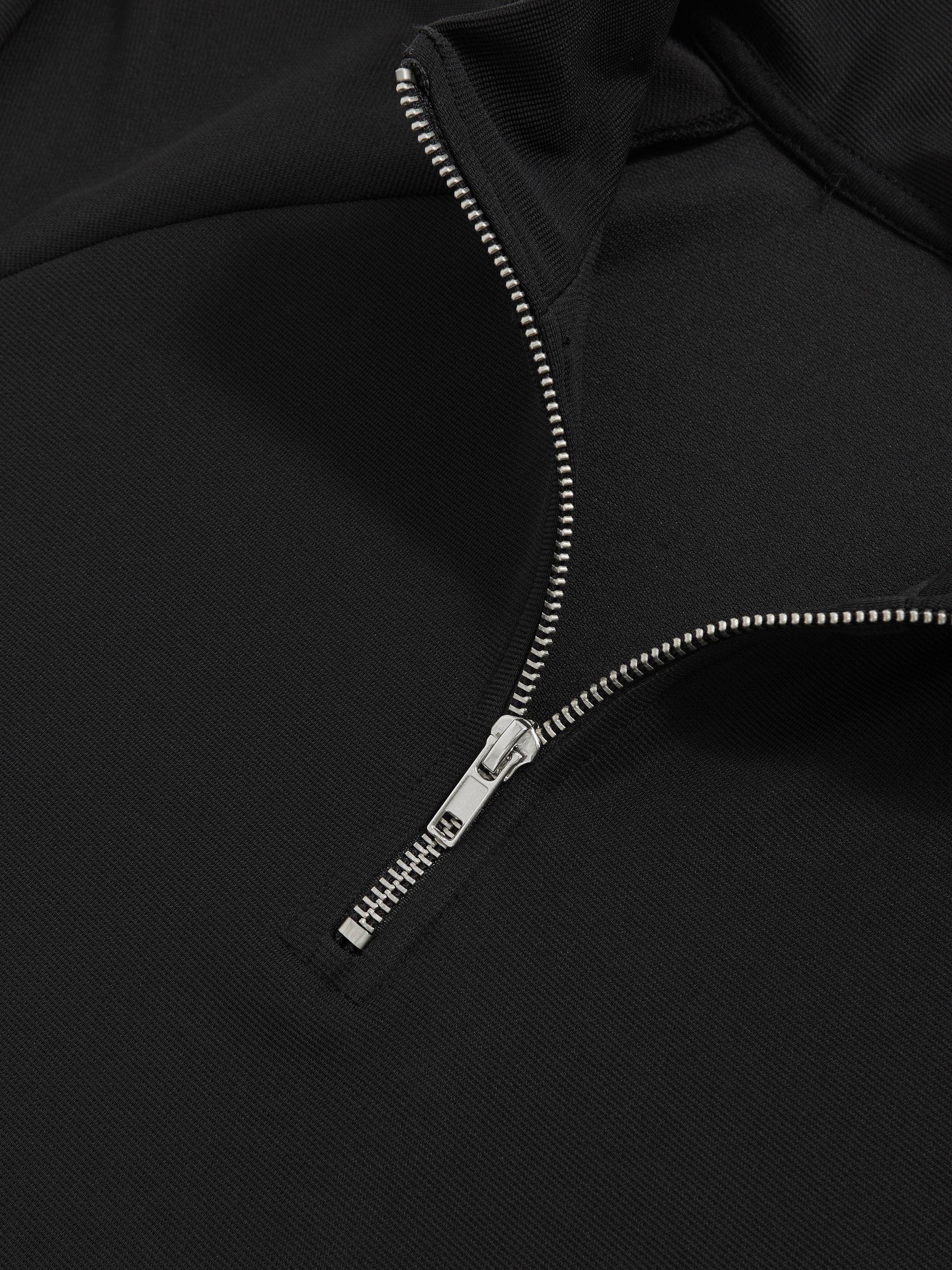 Half-Zip Funnel-Neck Sweatshirt in Black Product Image