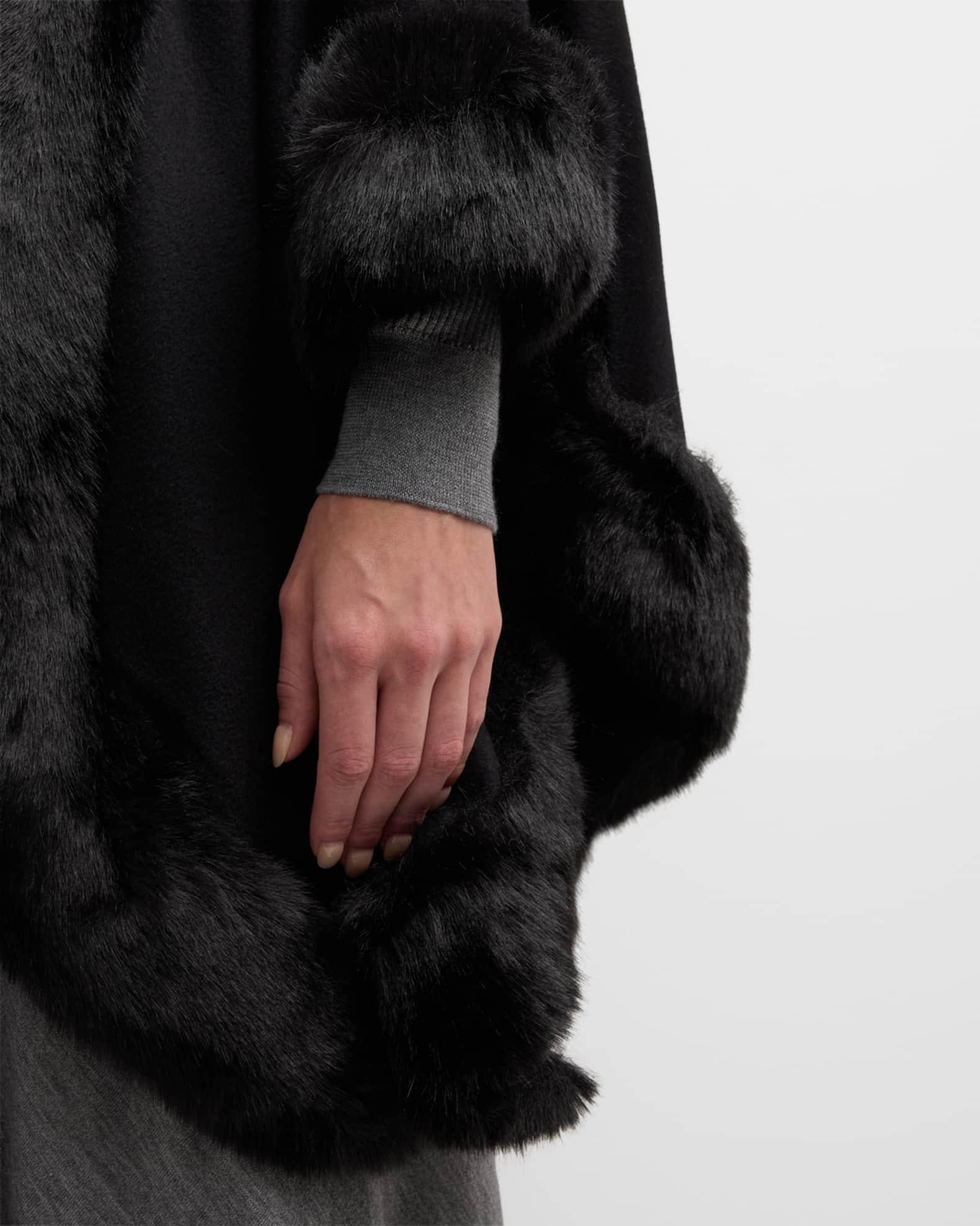 Womens Faux Fur & Cashmere U-Cape Product Image