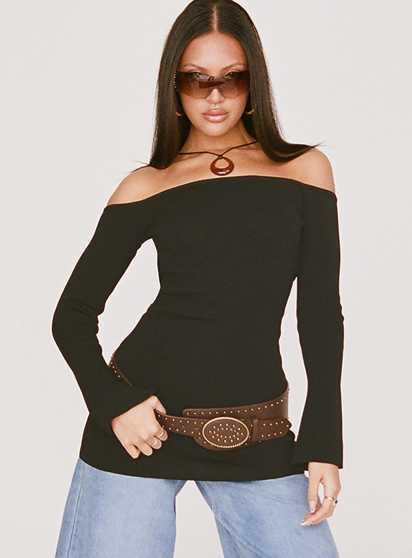 Parisa Long Sleeve Mini Dress Black Product Image