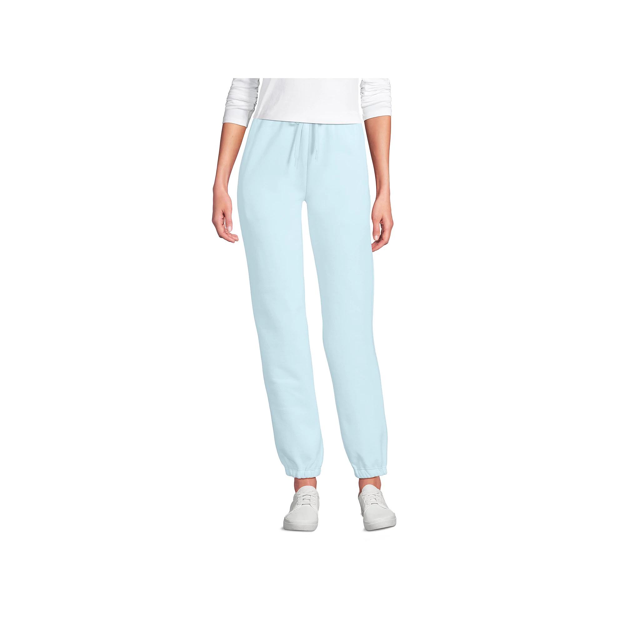 Women's Lands' End Fleece High Waisted Jogger Pants,  Product Image