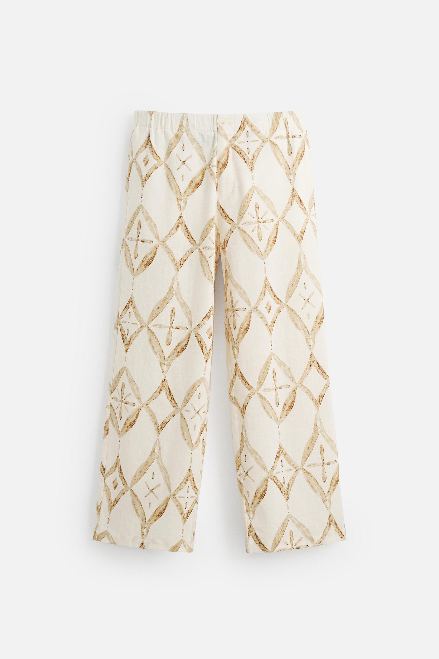 GEOMETRIC PRINT RELAXED FIT PANTS Product Image