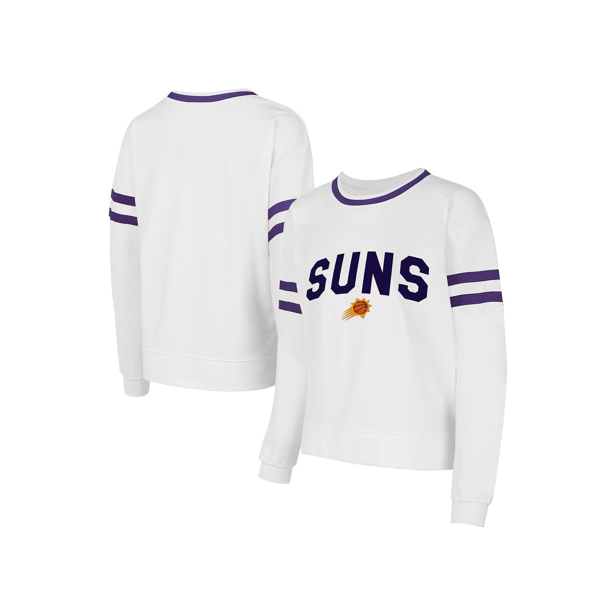 Women's Concepts Sport  White Phoenix Suns Borough Pullover Sweatshirt, Size: Medium, Phx White Product Image
