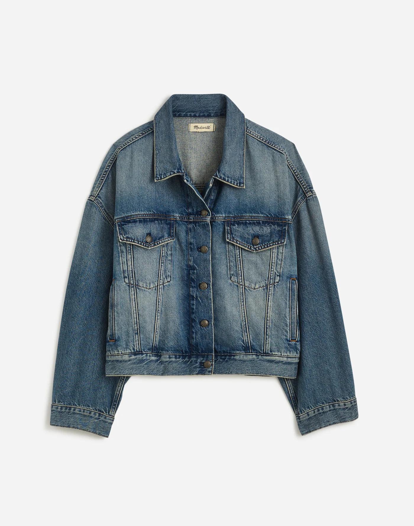 Relaxed Crop Jean Trucker Jacket in Billings Wash Product Image