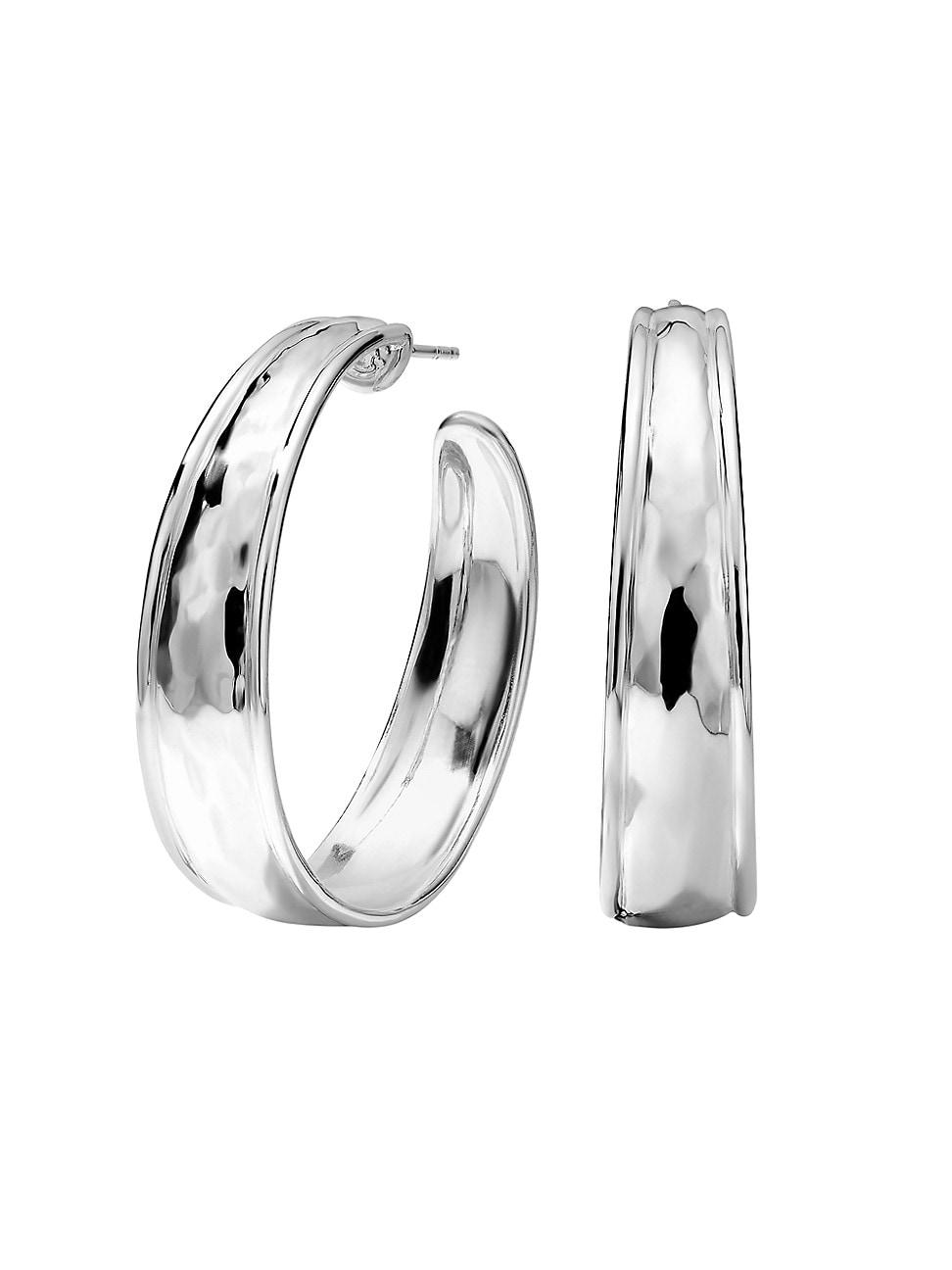 Goddess Hoop Earrings in Sterling Silver Product Image