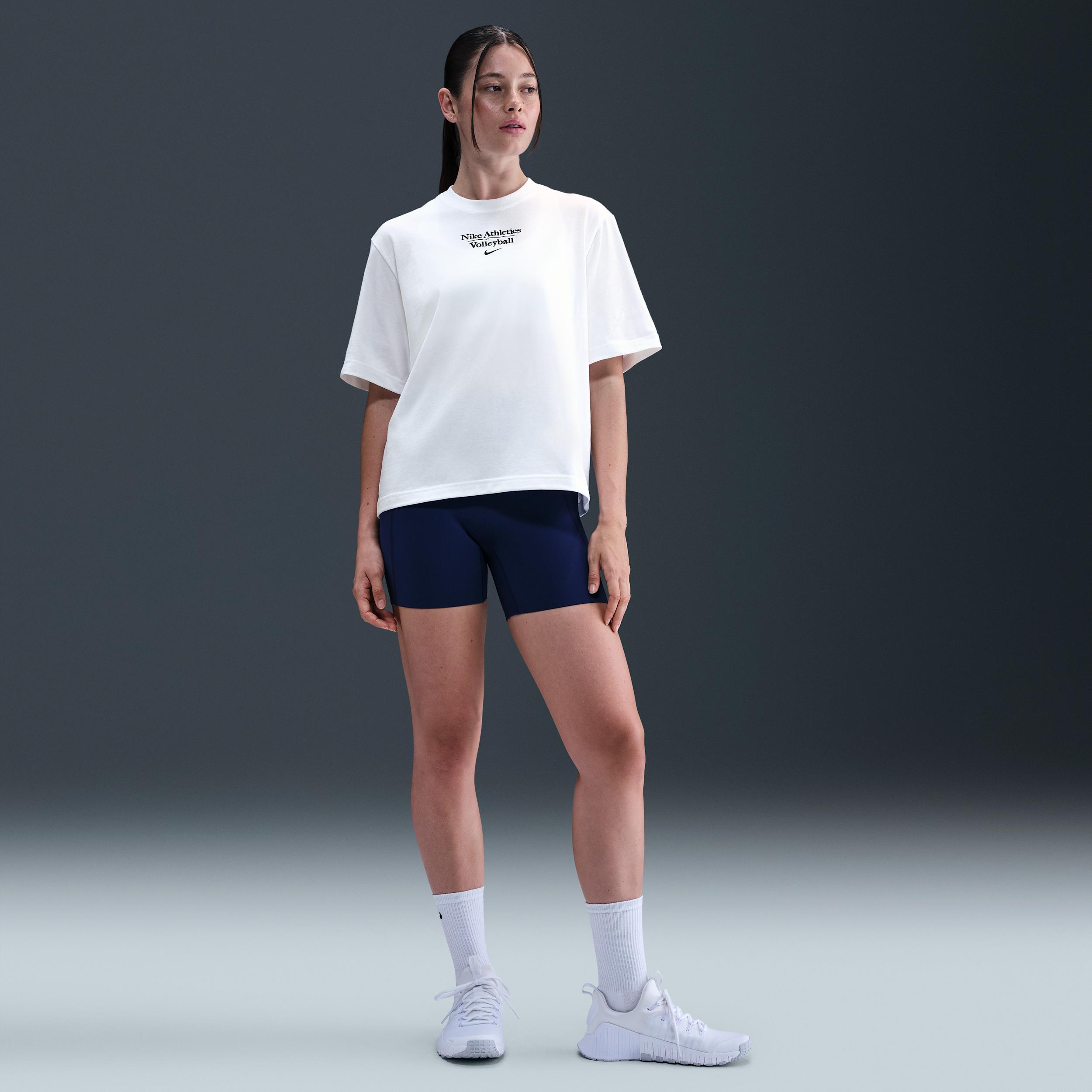 Nike Womens Volleyball Boxy T-Shirt | APS505NAVB-WHT Product Image