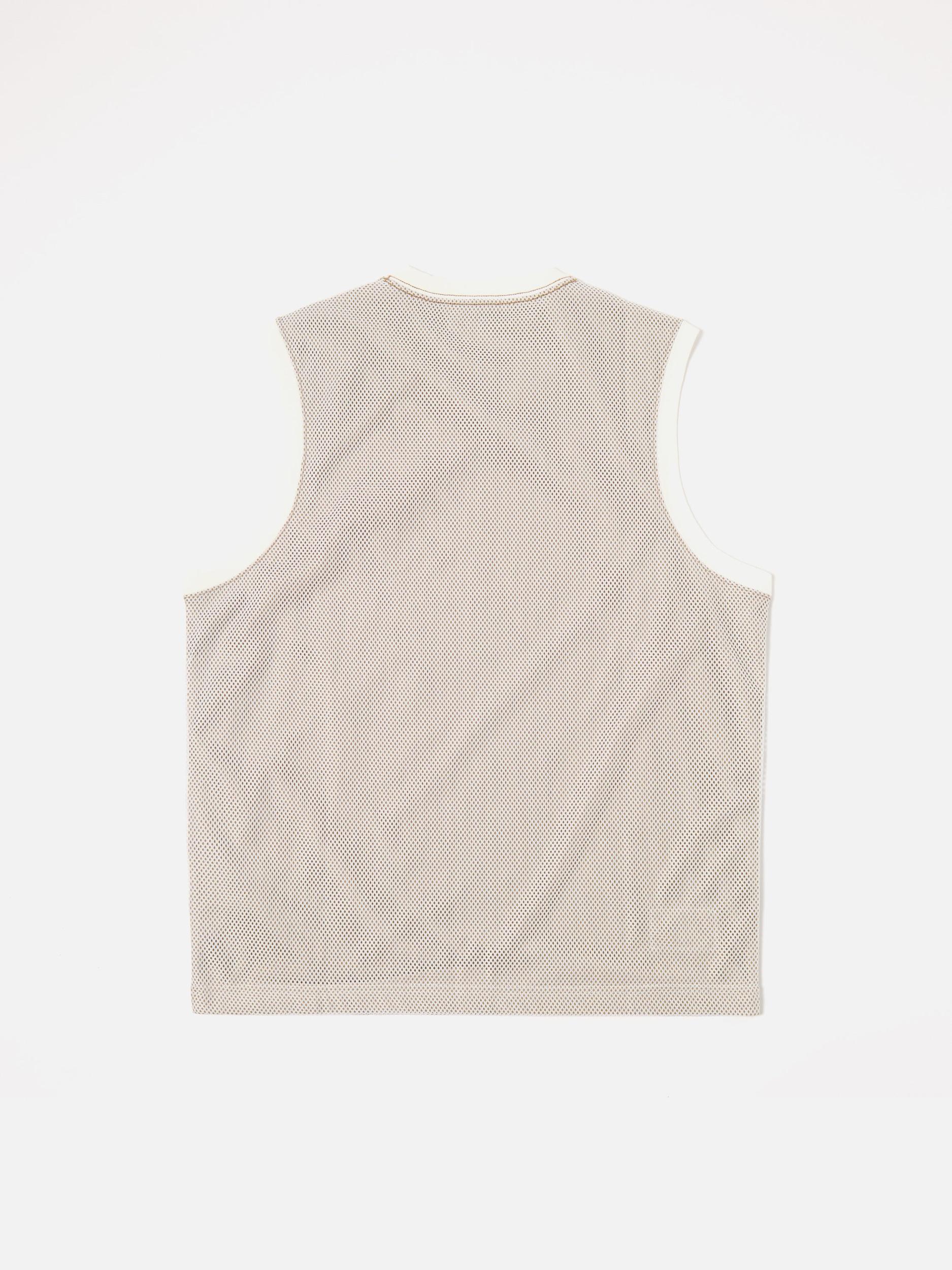 White/Sand Mesh/Single Jersey Basketball Vest Product Image