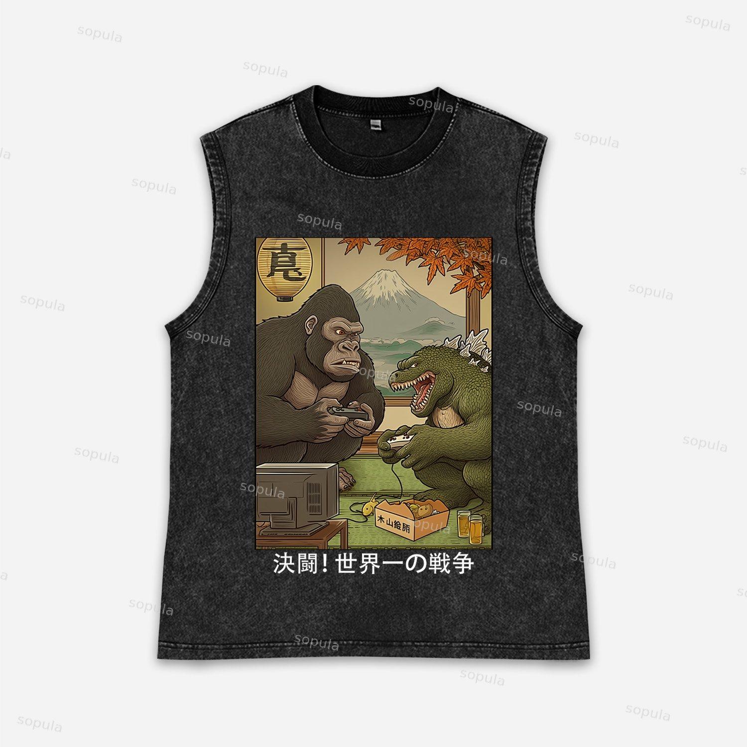 Monsters Play Games Acid Washed Tank Top Product Image
