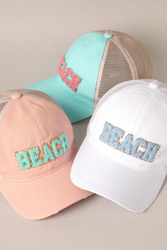 Beach Letter Mesh Back Cap Product Image
