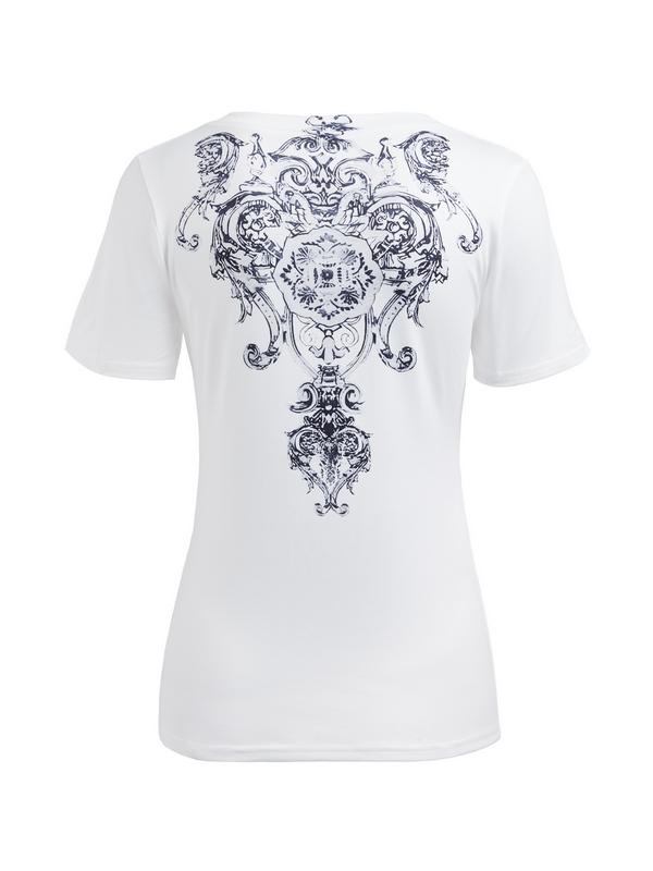 Gothic Rhinestone Print Short Sleeve Tee Product Image