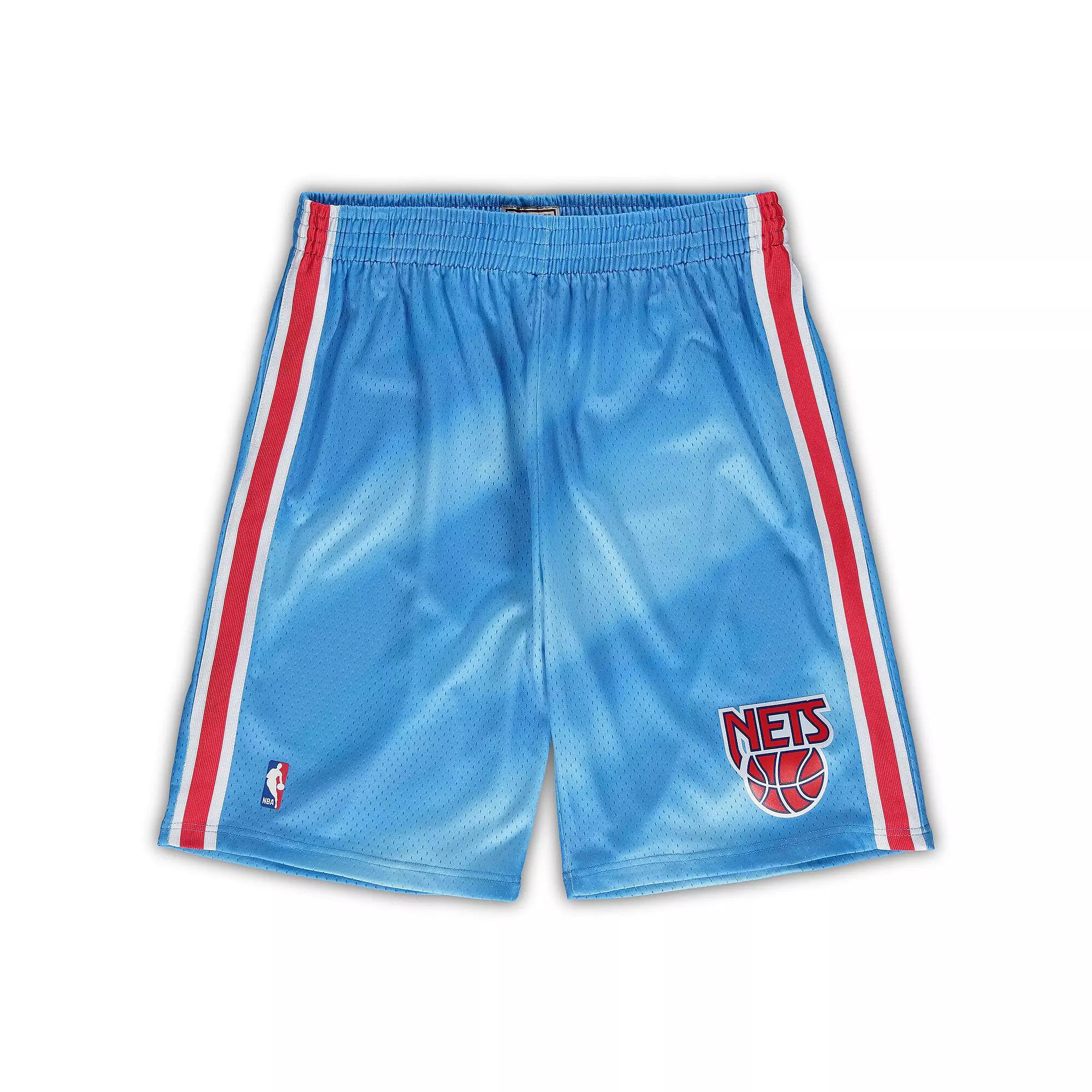 Men's Mitchell & Ness Blue New Jersey Nets Big & Tall Hardwood Classics Team Swingman Shorts,  Product Image