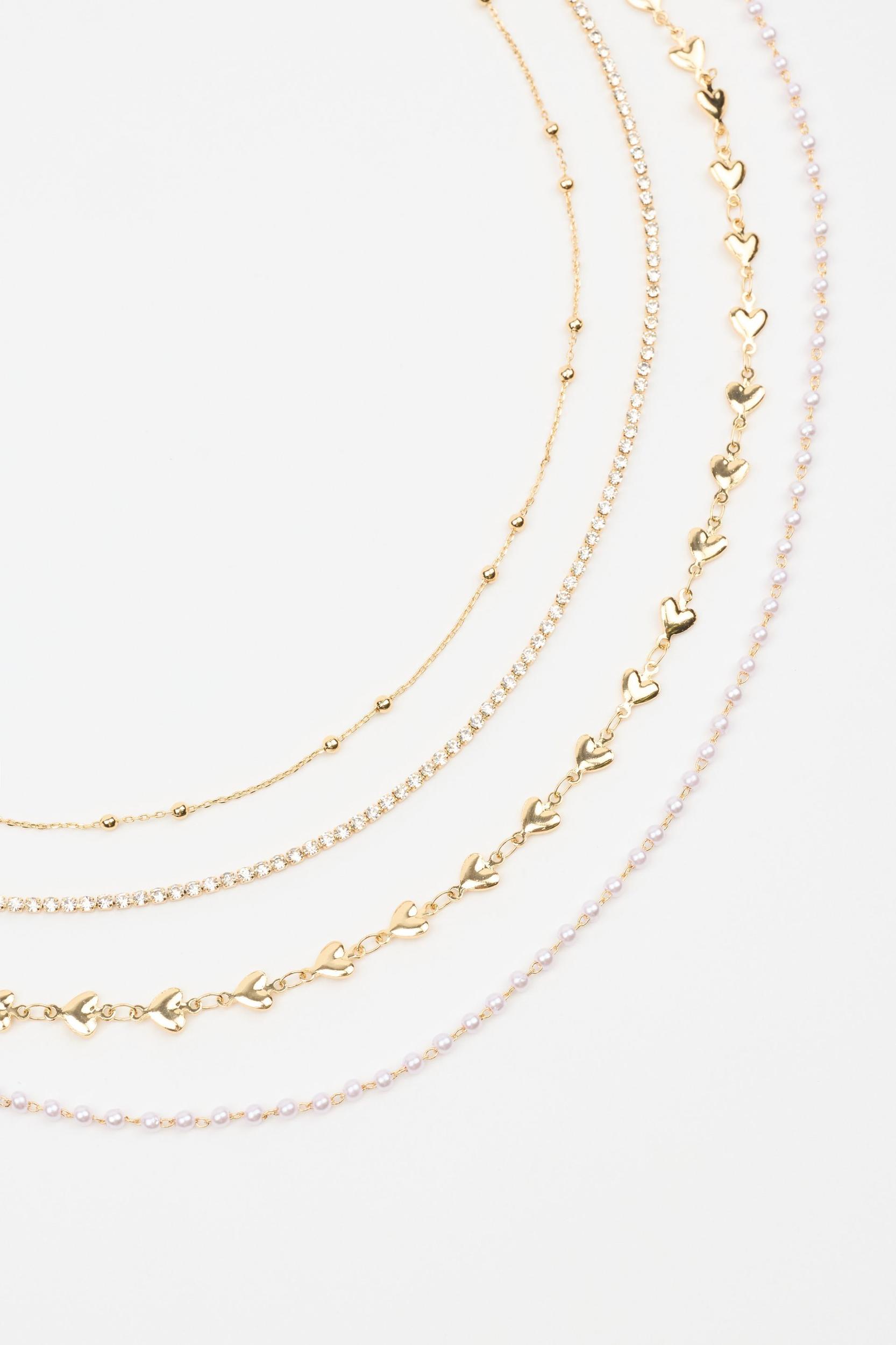 Set of 4 Hearts, Gem, and Pearl Chains Product Image