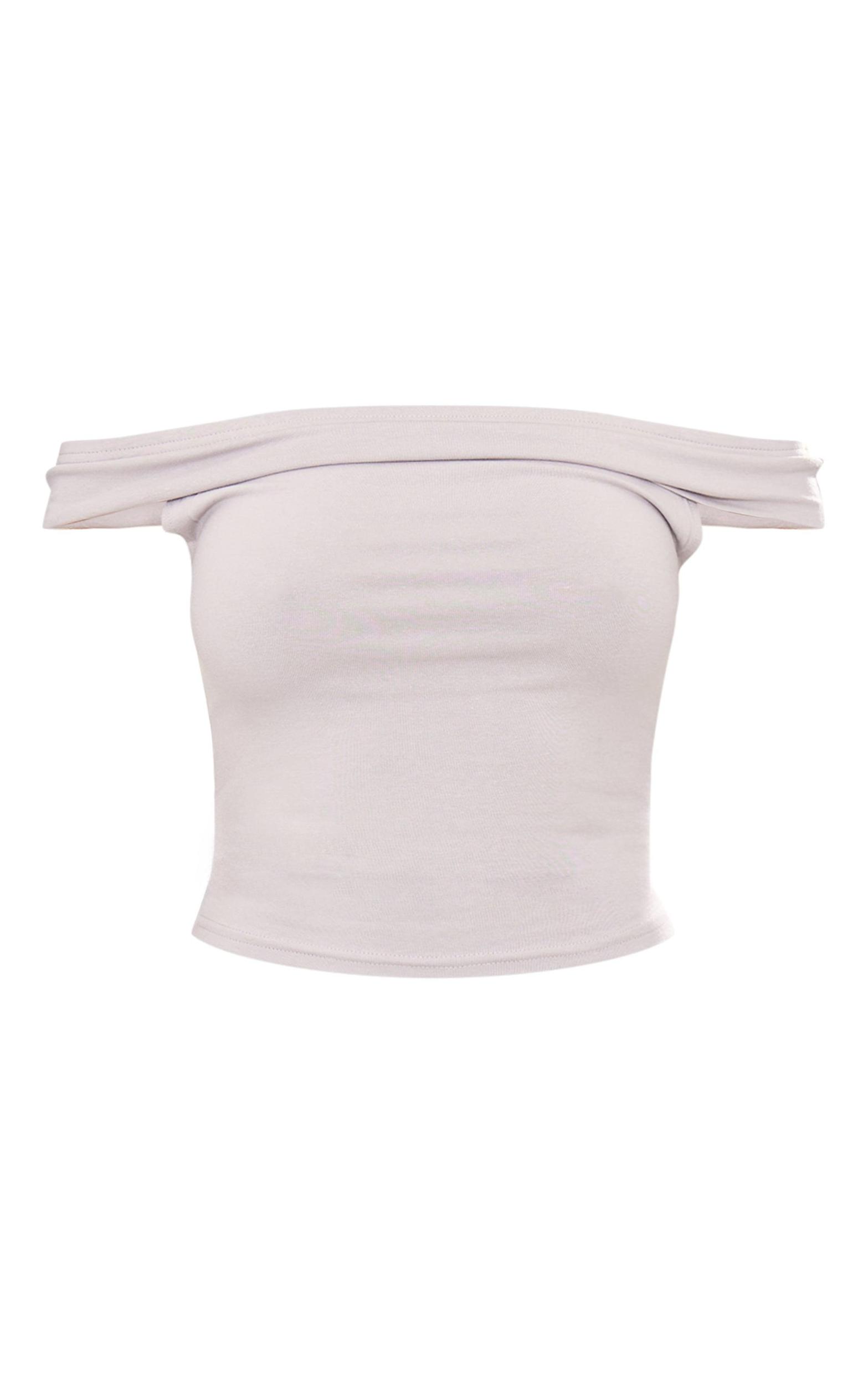 Grey Marl Modal Cotton Bardot Long Top Product Image