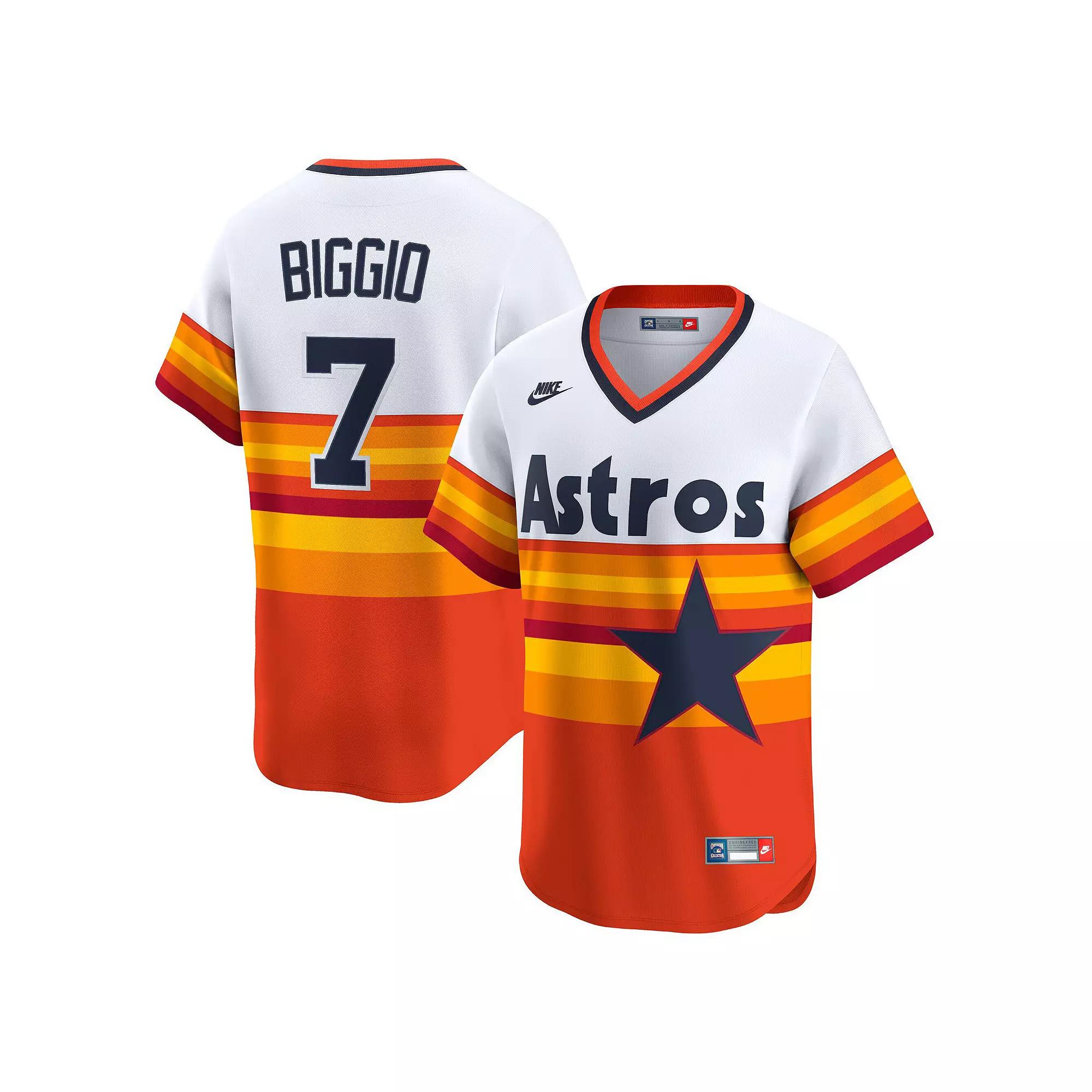 Men's Nike Craig Biggio White Houston Astros Throwback Cooperstown Collection Limited Player Jersey,  Product Image