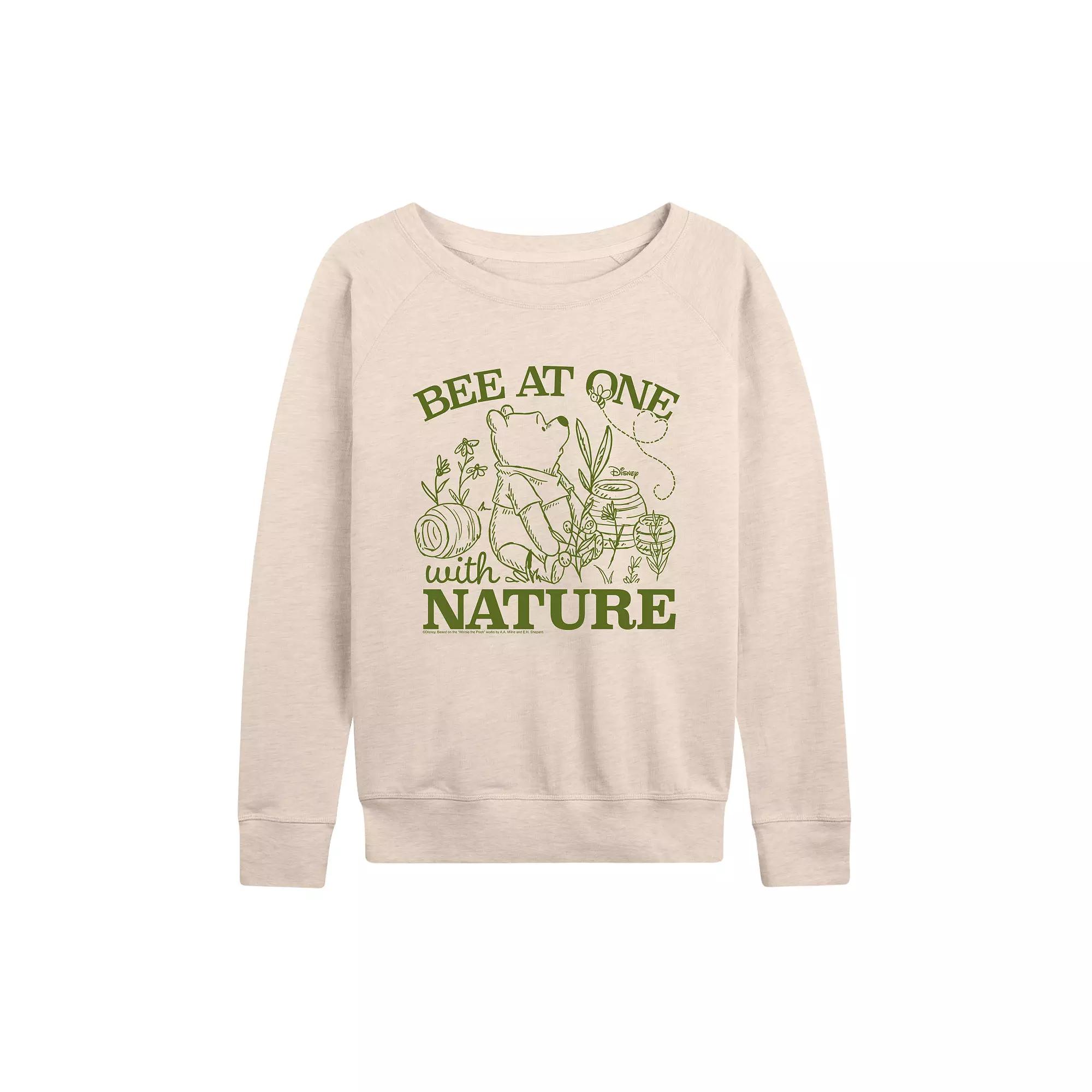 Disney's Winnie The Pooh Women's Nature French Terry Long Sleeve Tee,  Product Image
