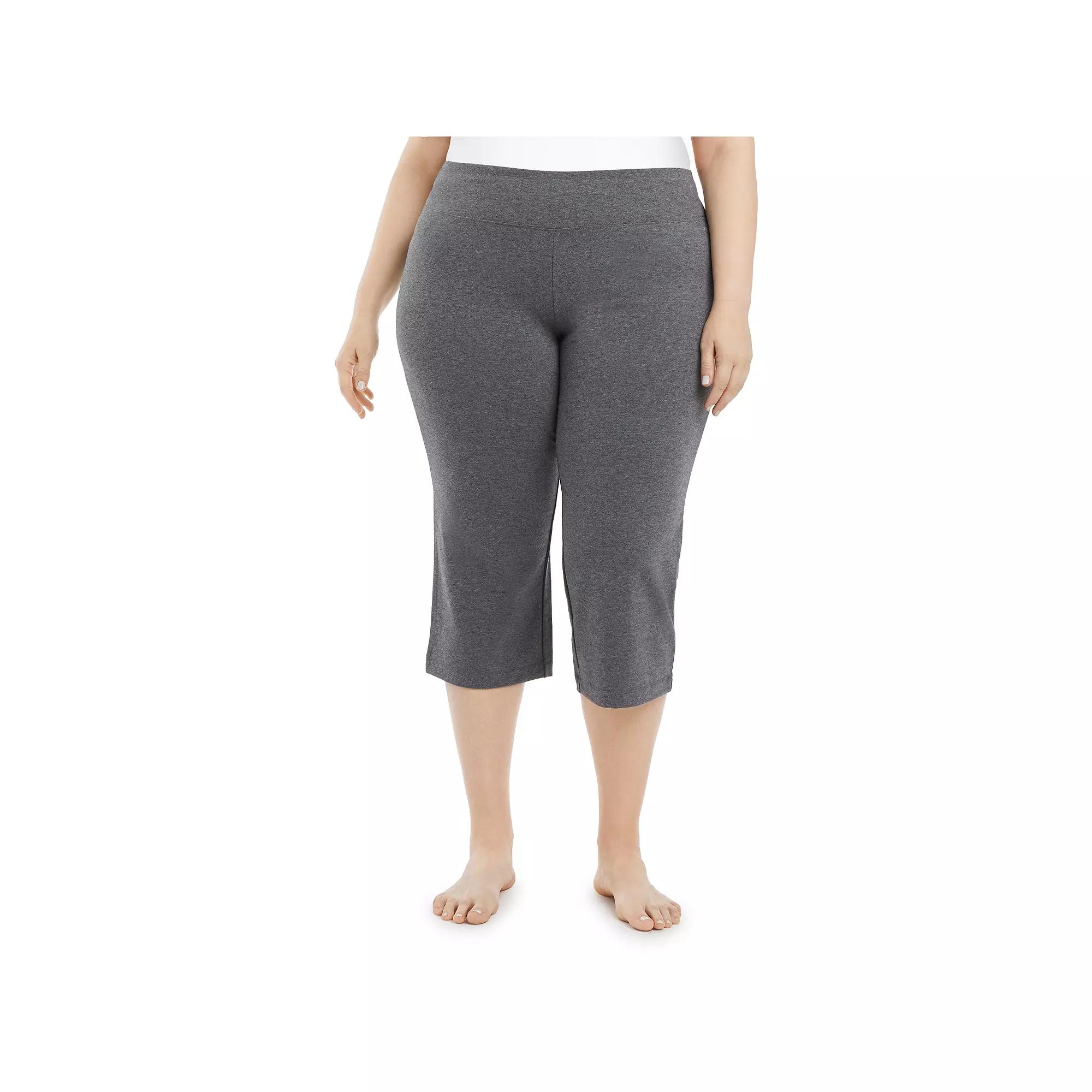 Plus Size Jockey Sport Slim Flare Capris, Womens Grey Product Image
