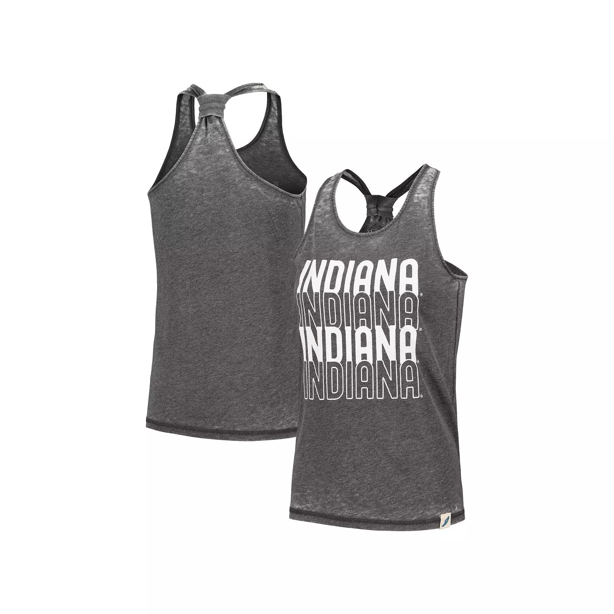 Women's League Collegiate Wear Black Indiana Hoosiers Stacked Name Racerback Tank Top,  Product Image