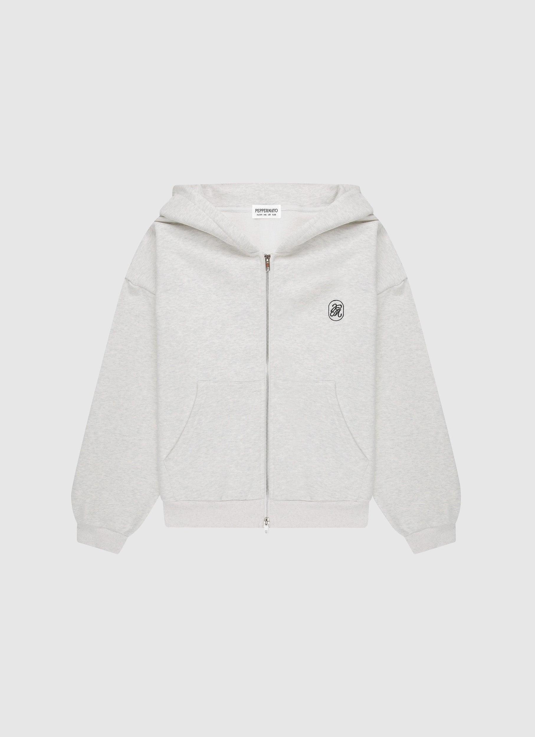 Signature Double Zip Up Hoodie - Grey Product Image