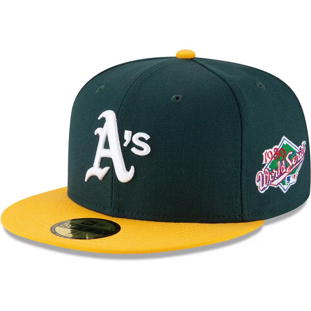 Men's New Era Green Oakland Athletics 1989 World Series Wool 59FIFTY Fitted Hat, Size: 7 7/8 Product Image