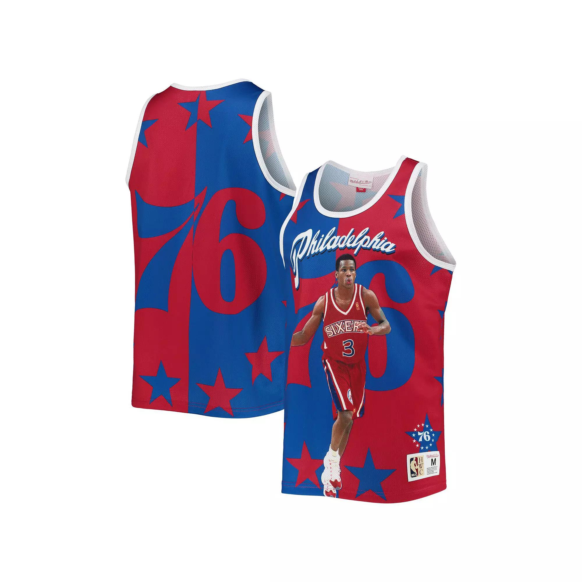 Men's Mitchell & Ness Allen Iverson Royal/Red Philadelphia 76ers Sublimated Player Tank Top, Size: Medium, 76r Blue Product Image