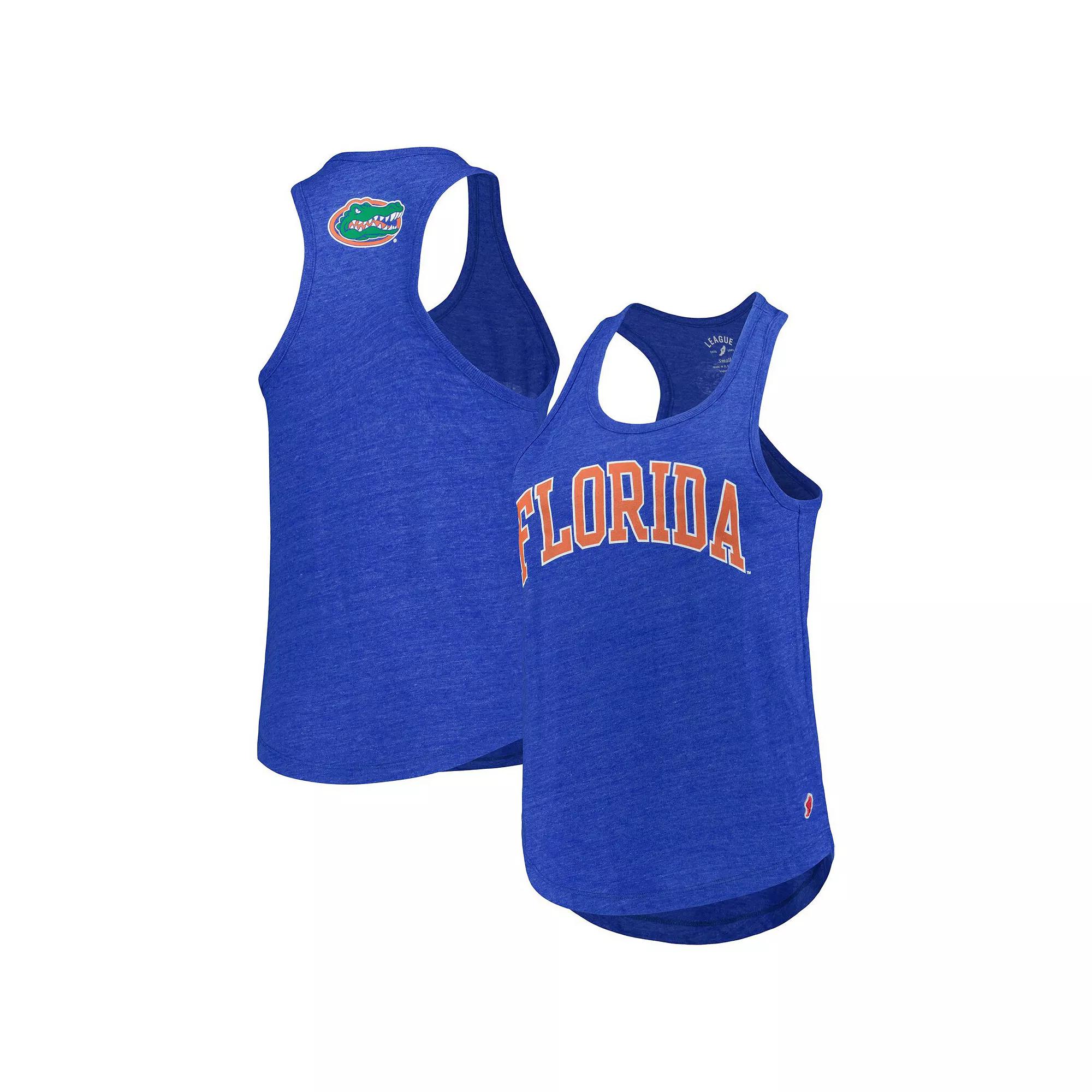 Women's League Collegiate Wear Heather Royal Florida Gators Two-Hit Intramural Tri-Blend Scoop Neck Racerback Tank Top, Size: Large, Blue Product Image