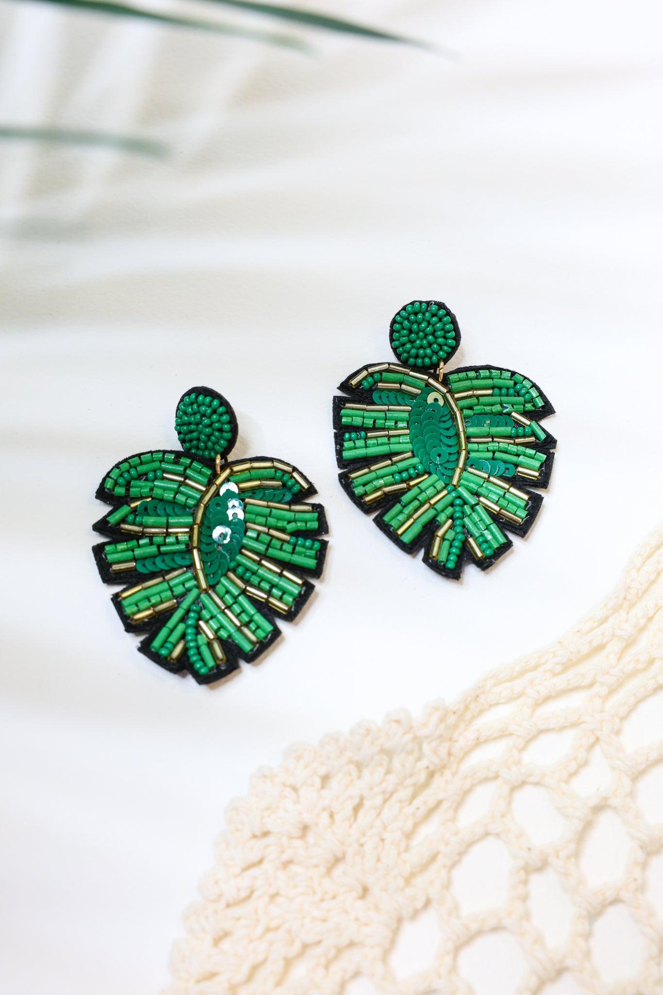 Palms Away Beaded Earrings Female Product Image