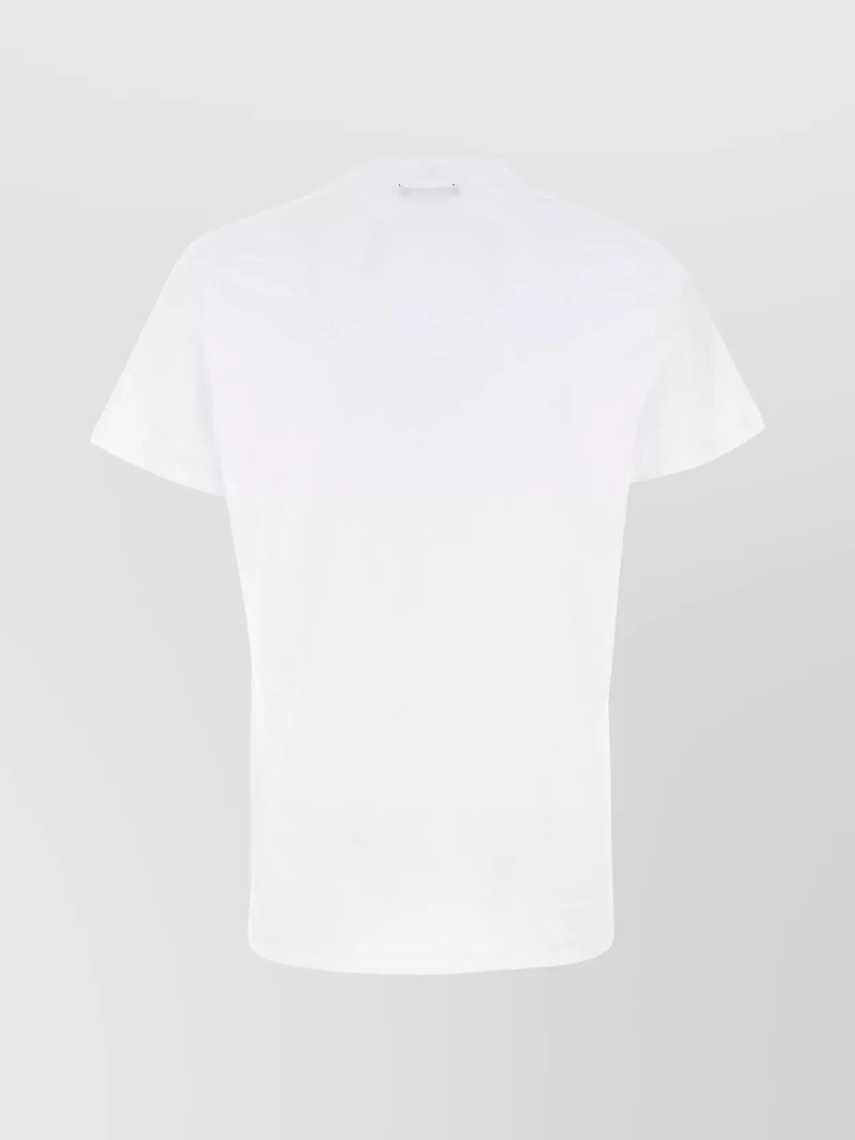 BALMAIN Flocked Logo Classic-fit T-shirt In White Product Image