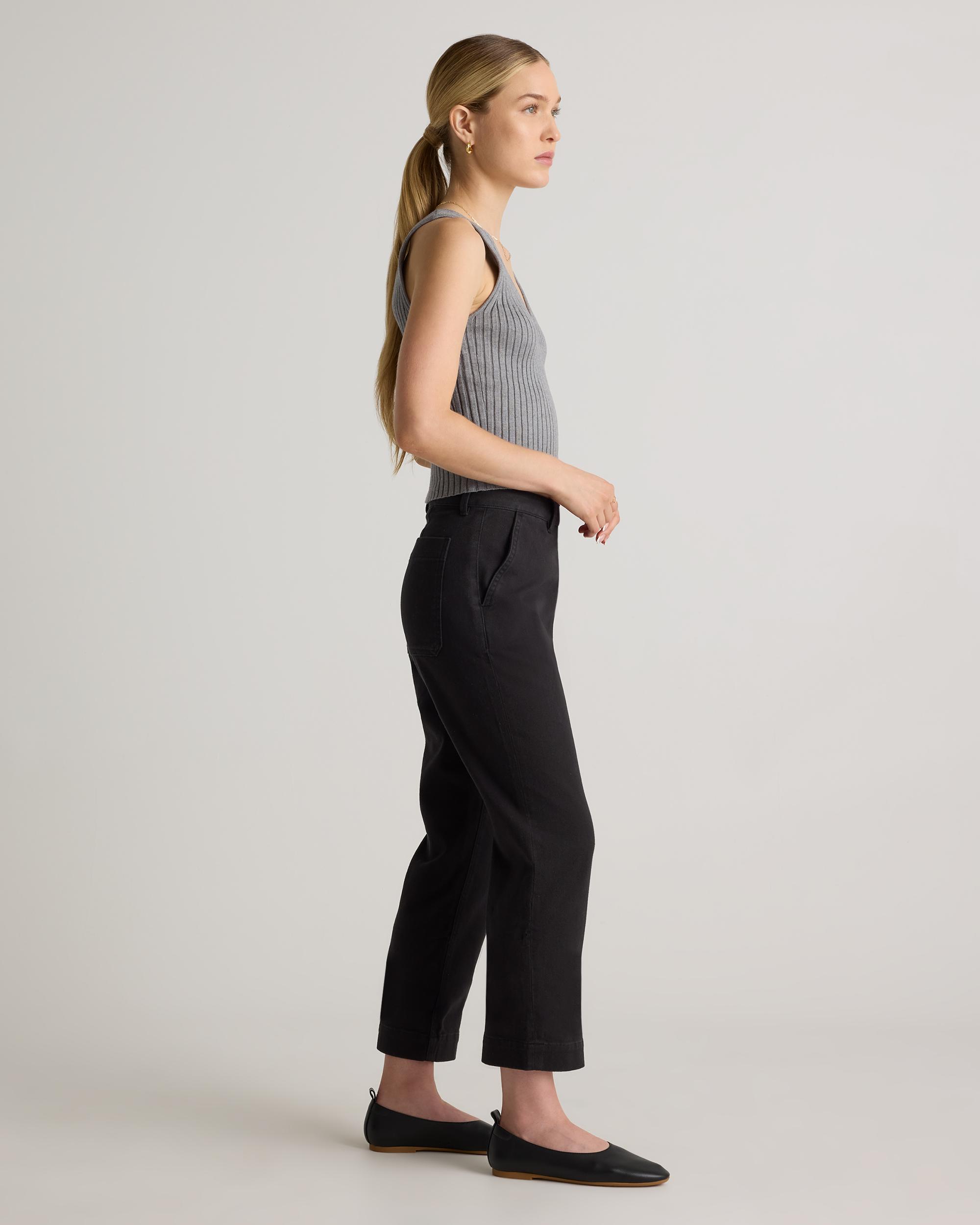 Quince | Women's Organic Stretch Cotton Twill Straight Leg Cropped Pants Organic Cotton Product Image