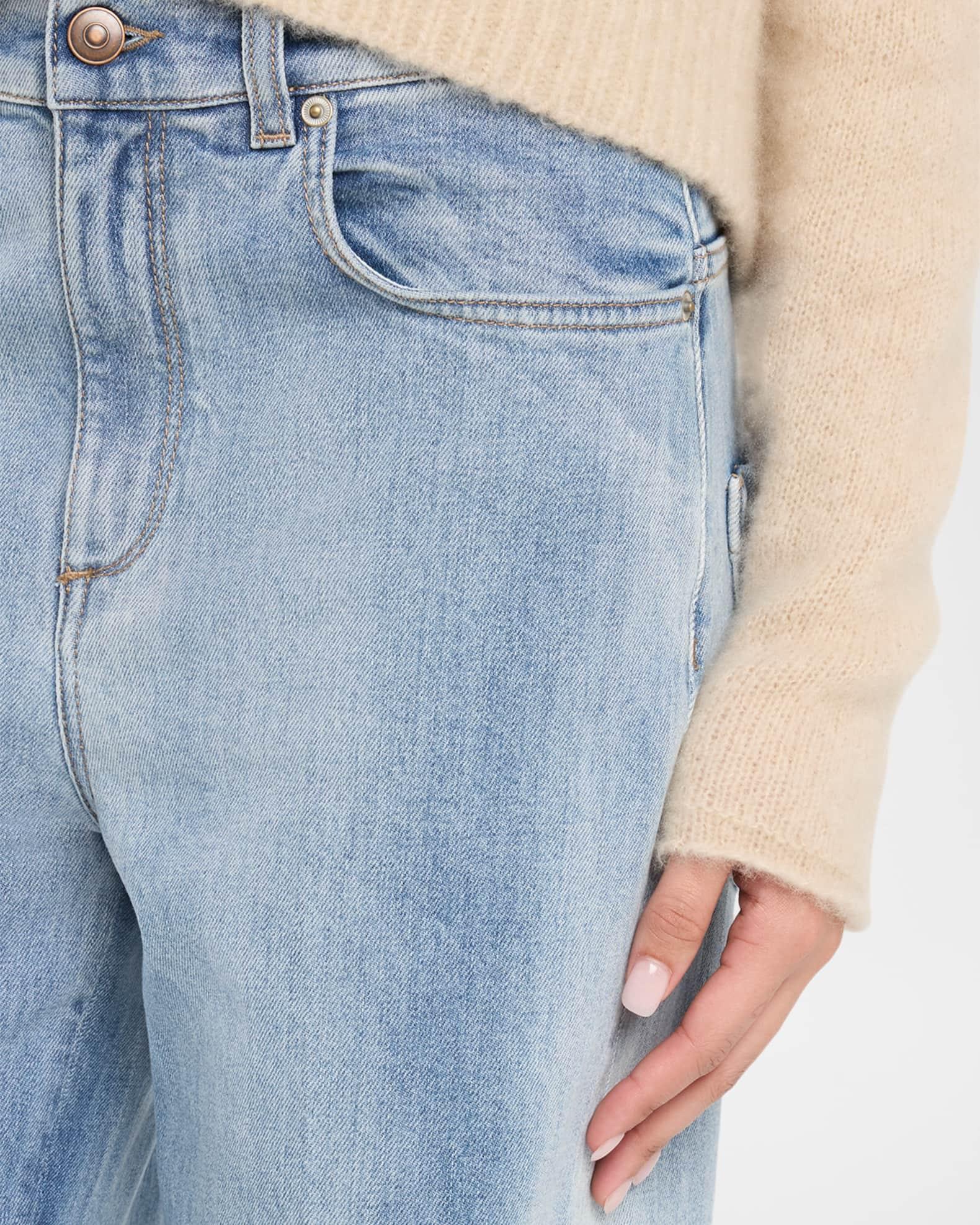 Denim Love Faded Floral-Embroidered Denim Jeans Product Image