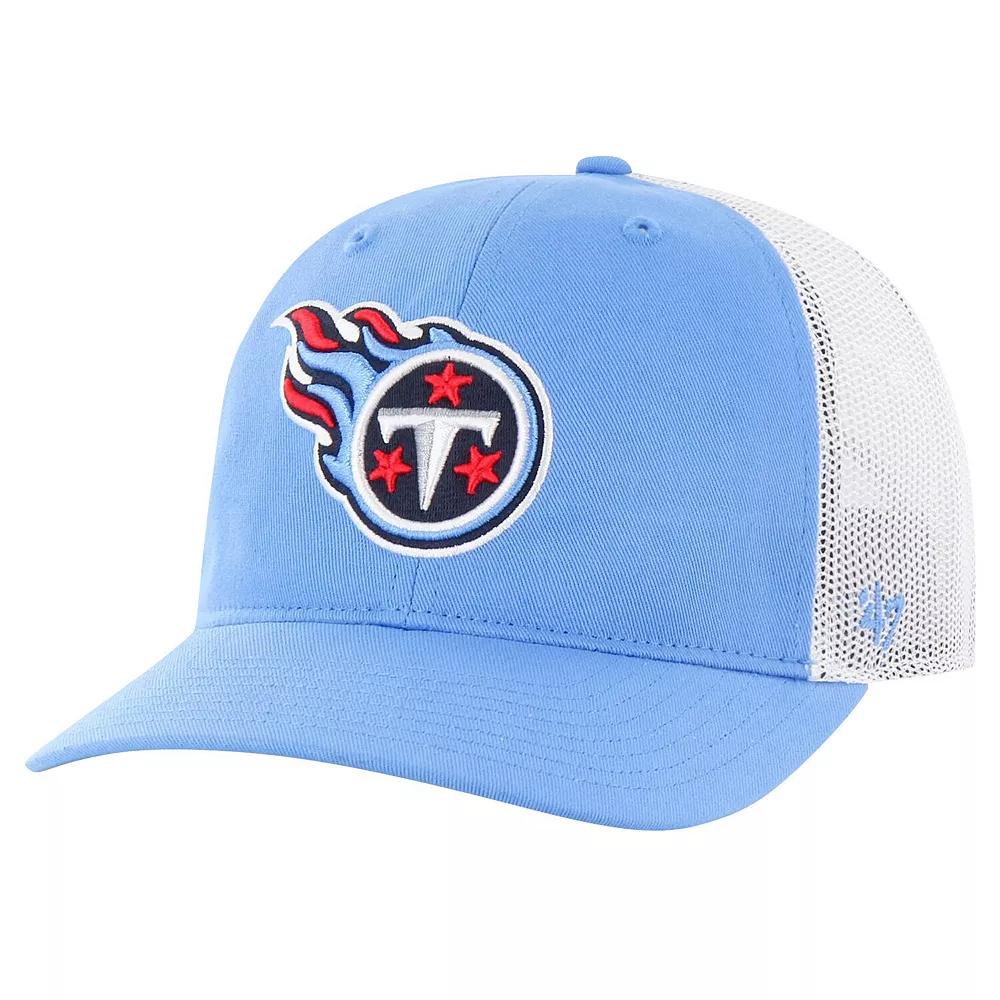 Men's '47 Light Blue/White Tennessee Titans Team Unstructured Trucker Adjustable Hat Product Image